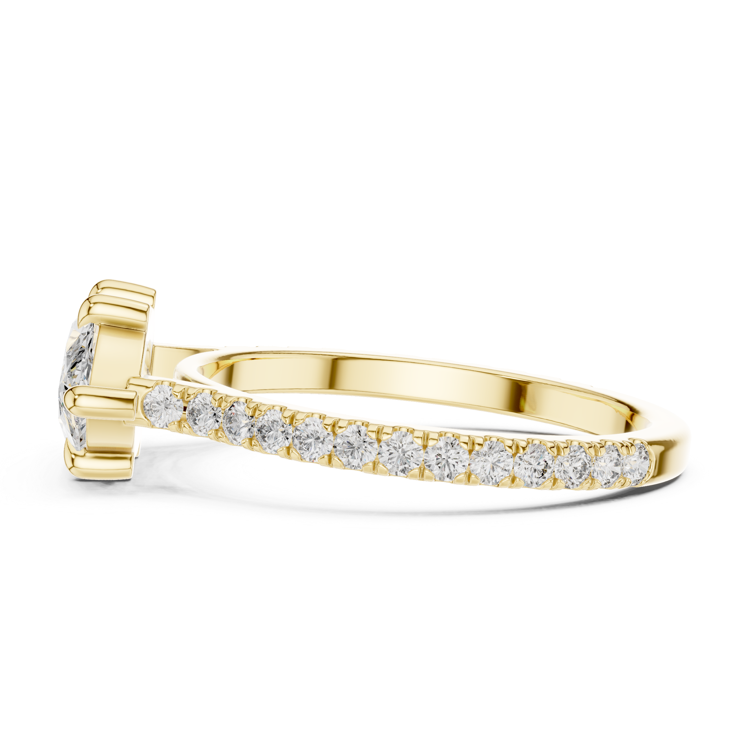 Muur Atelier Solid Gold Marquise Cut East to West Pavé Diamond Engagement Ring
