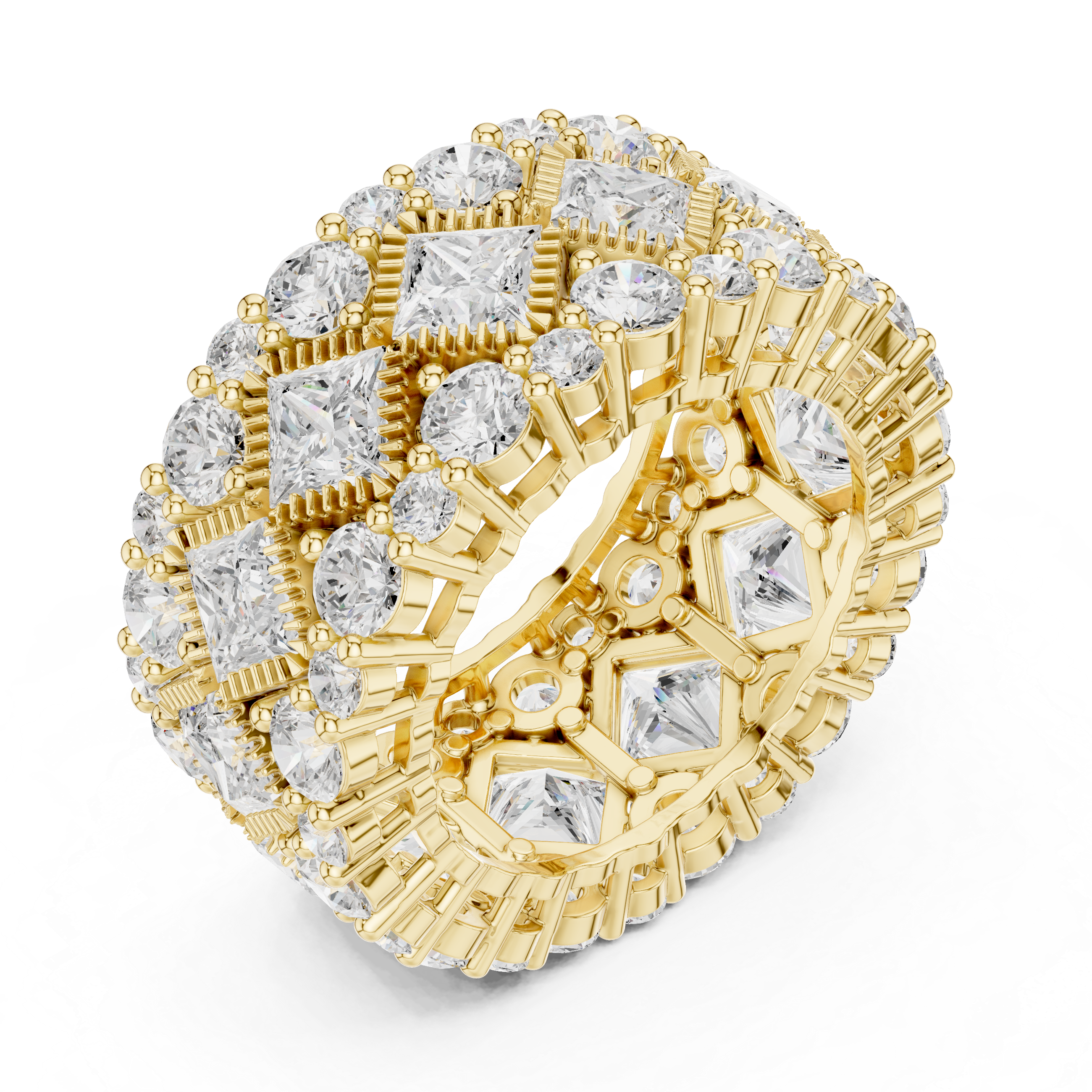 Muur Atelier Solid Gold Princess & Round Diamond Mosaic Eternity Ring