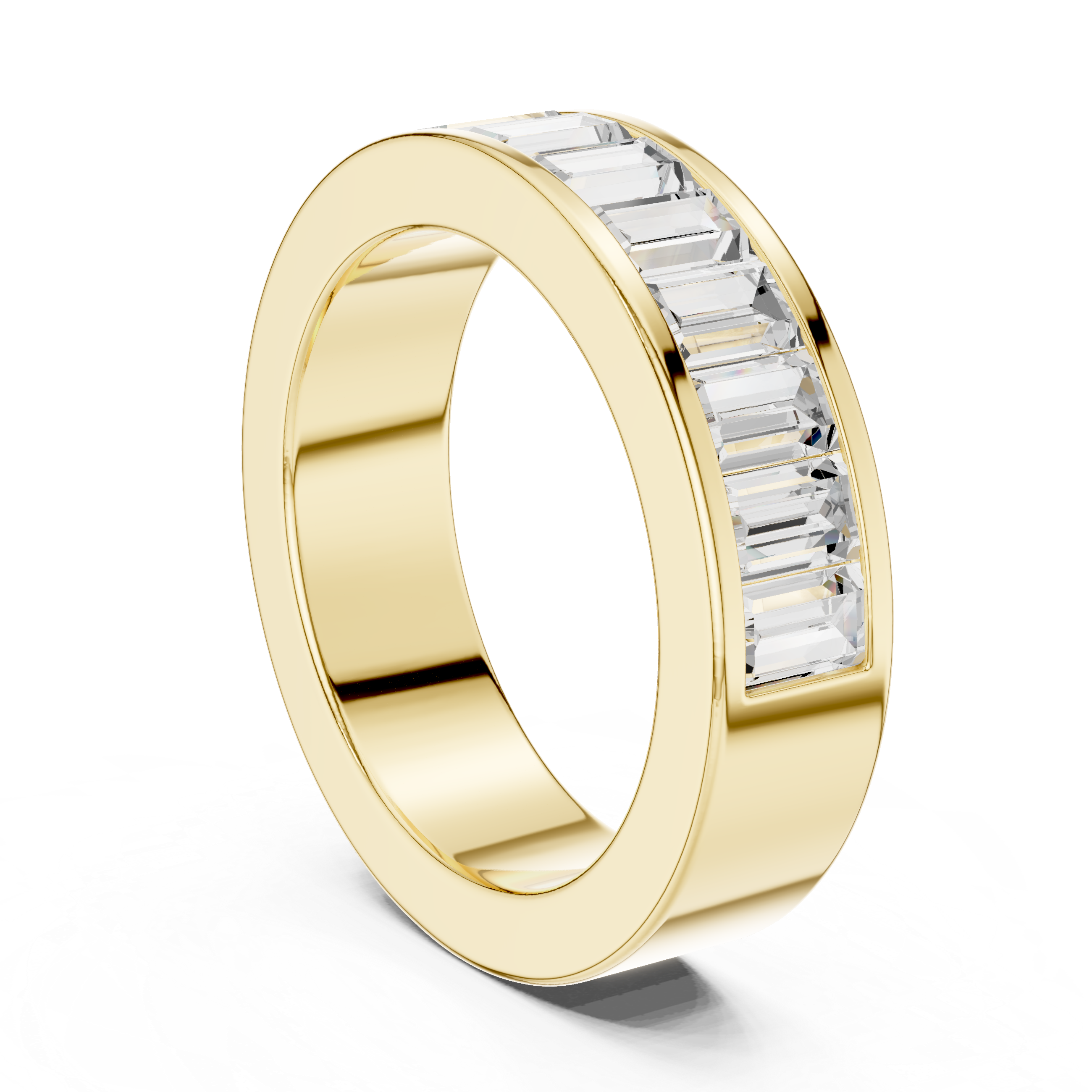 Muur Atelier Solid Gold Baguette Channel Set Eternity Diamond Ring