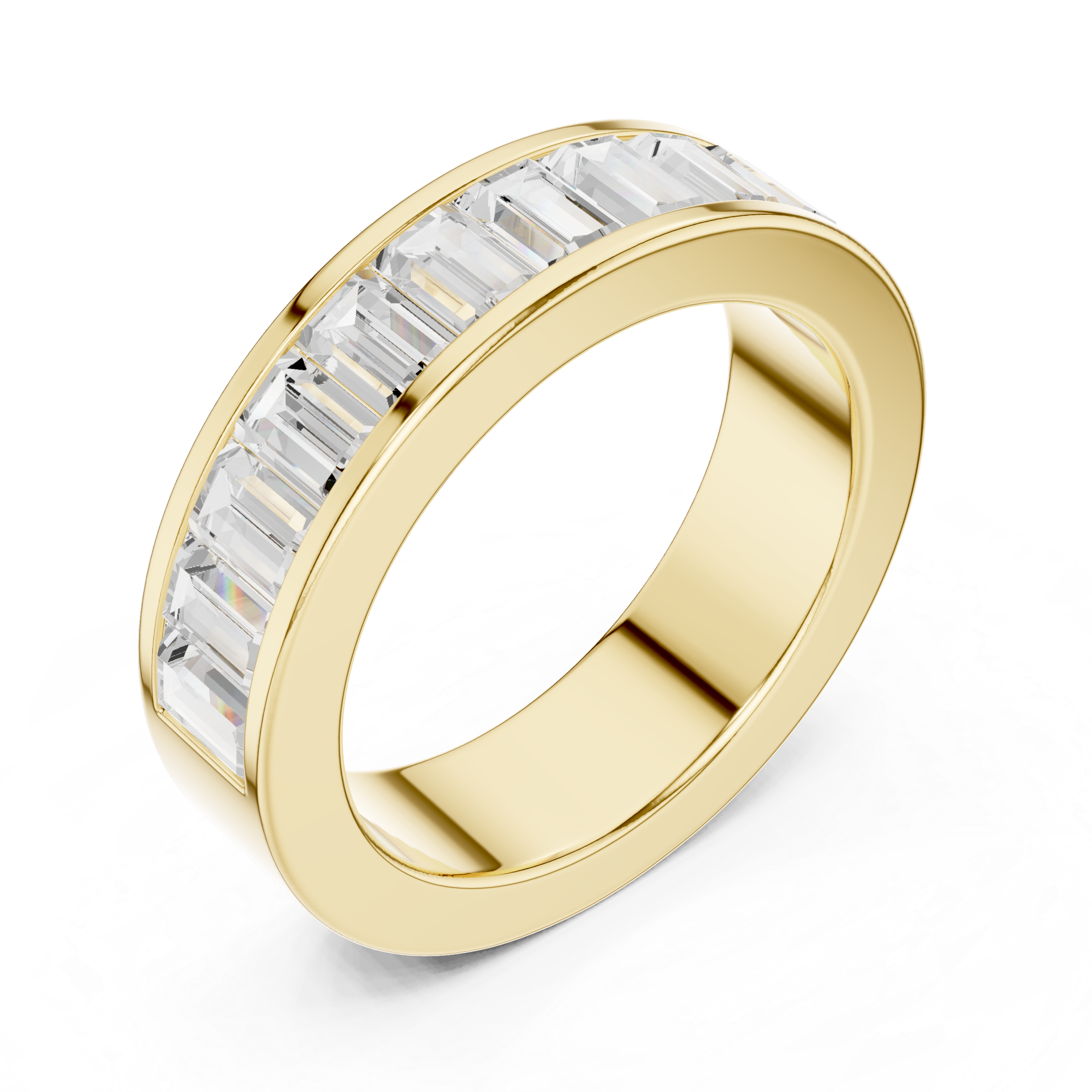 Muur Atelier Solid Gold Baguette Channel Set Eternity Diamond Ring