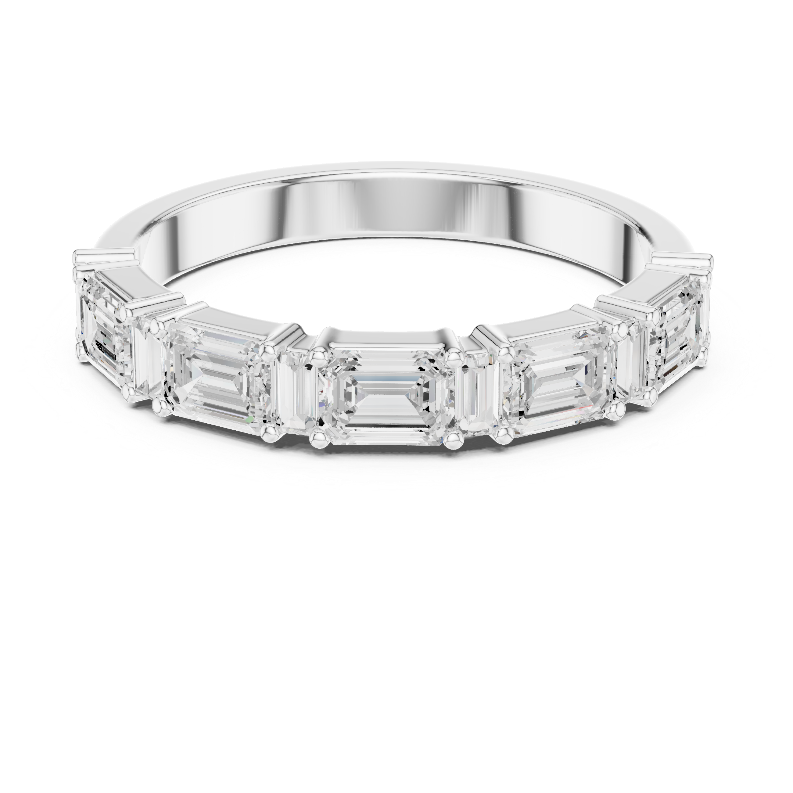 Muur Atelier Solid Gold Emerald & Baguette Diamond Bar Ring