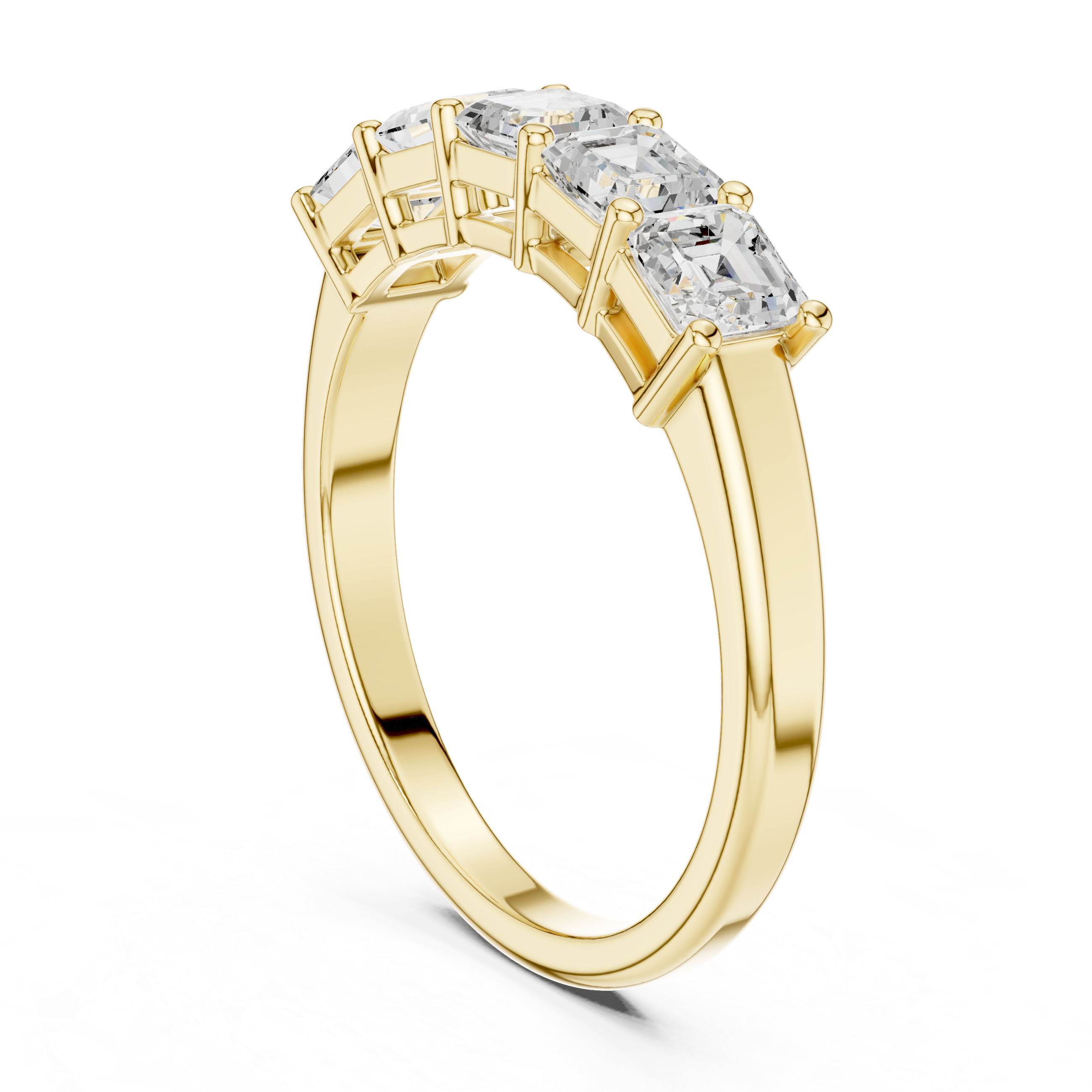 Muur Atelier Solid Gold Square Emerald Cut Five Stone Diamond