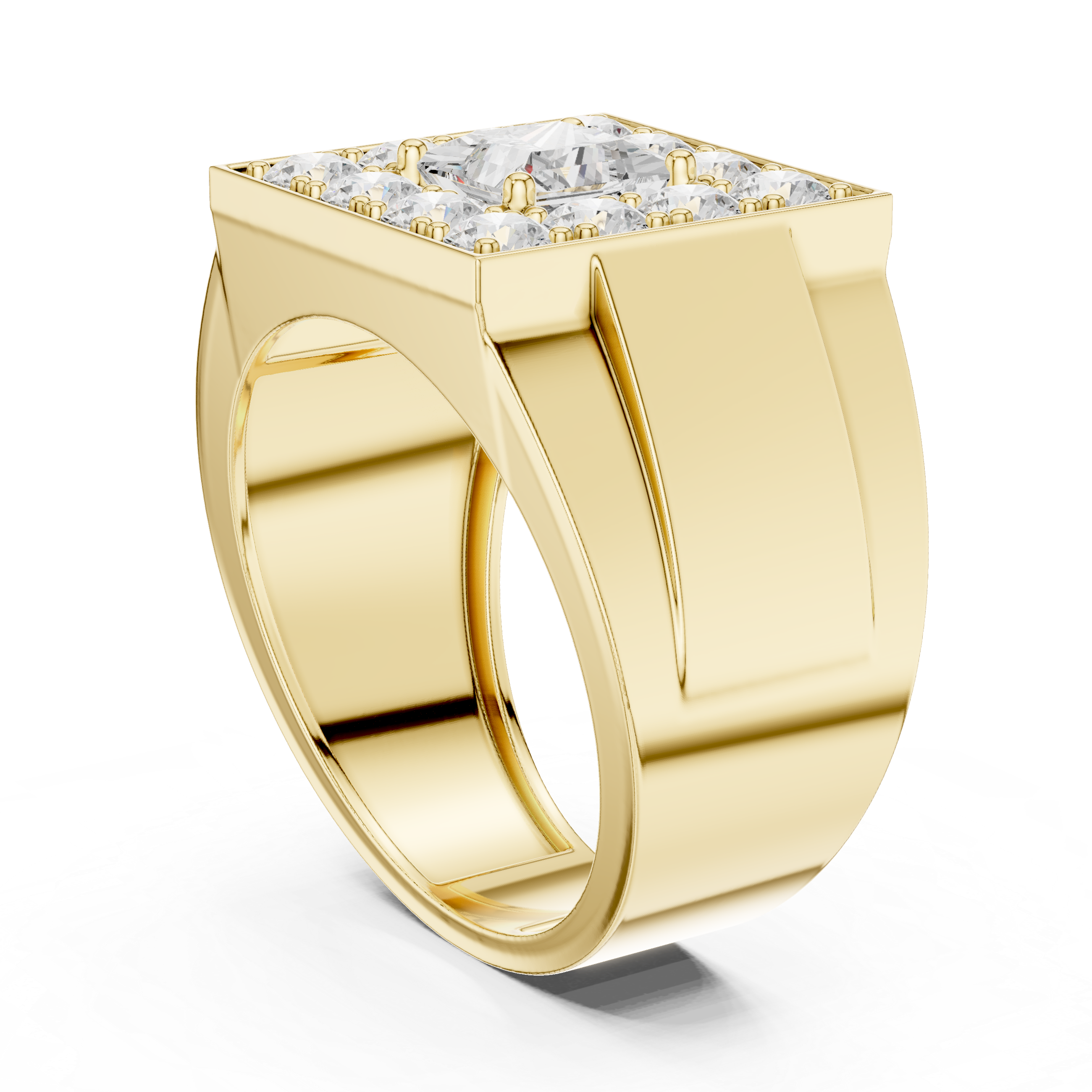 Muur Atelier Solid Gold Princess Cut Diamond Signet Ring