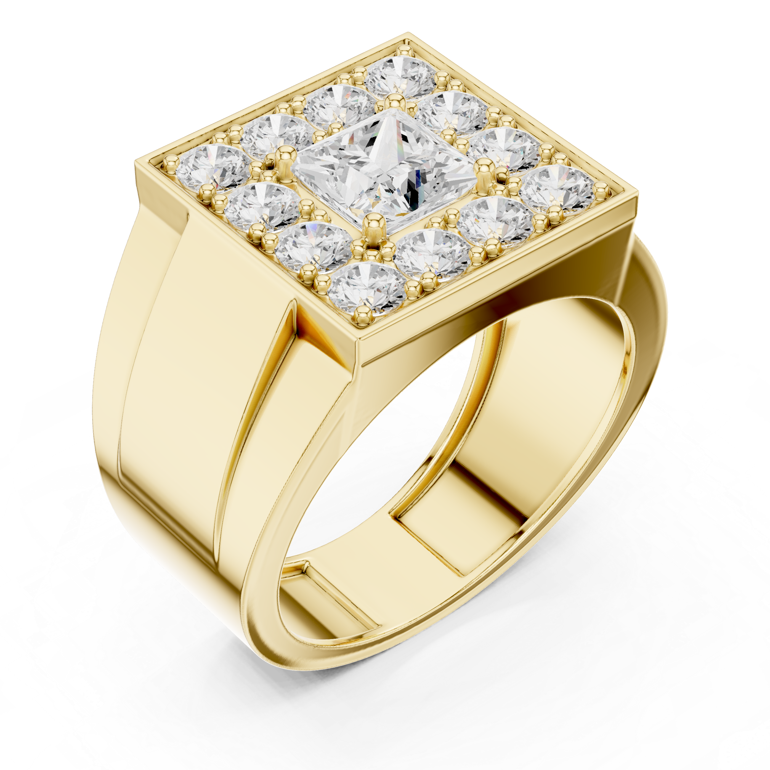 Muur Atelier Solid Gold Princess Cut Diamond Signet Ring