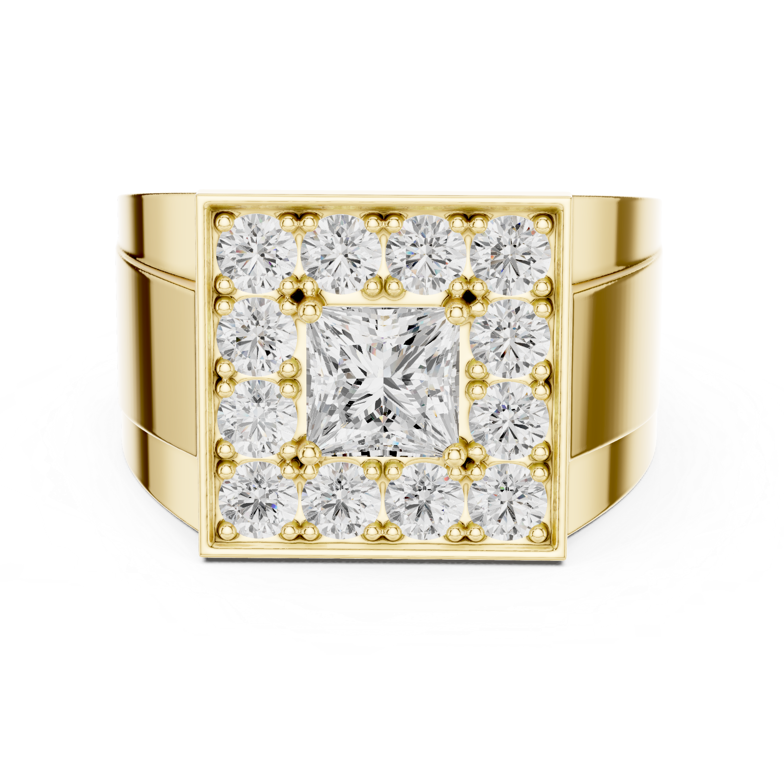 Muur Atelier Solid Gold Princess Cut Diamond Signet Ring