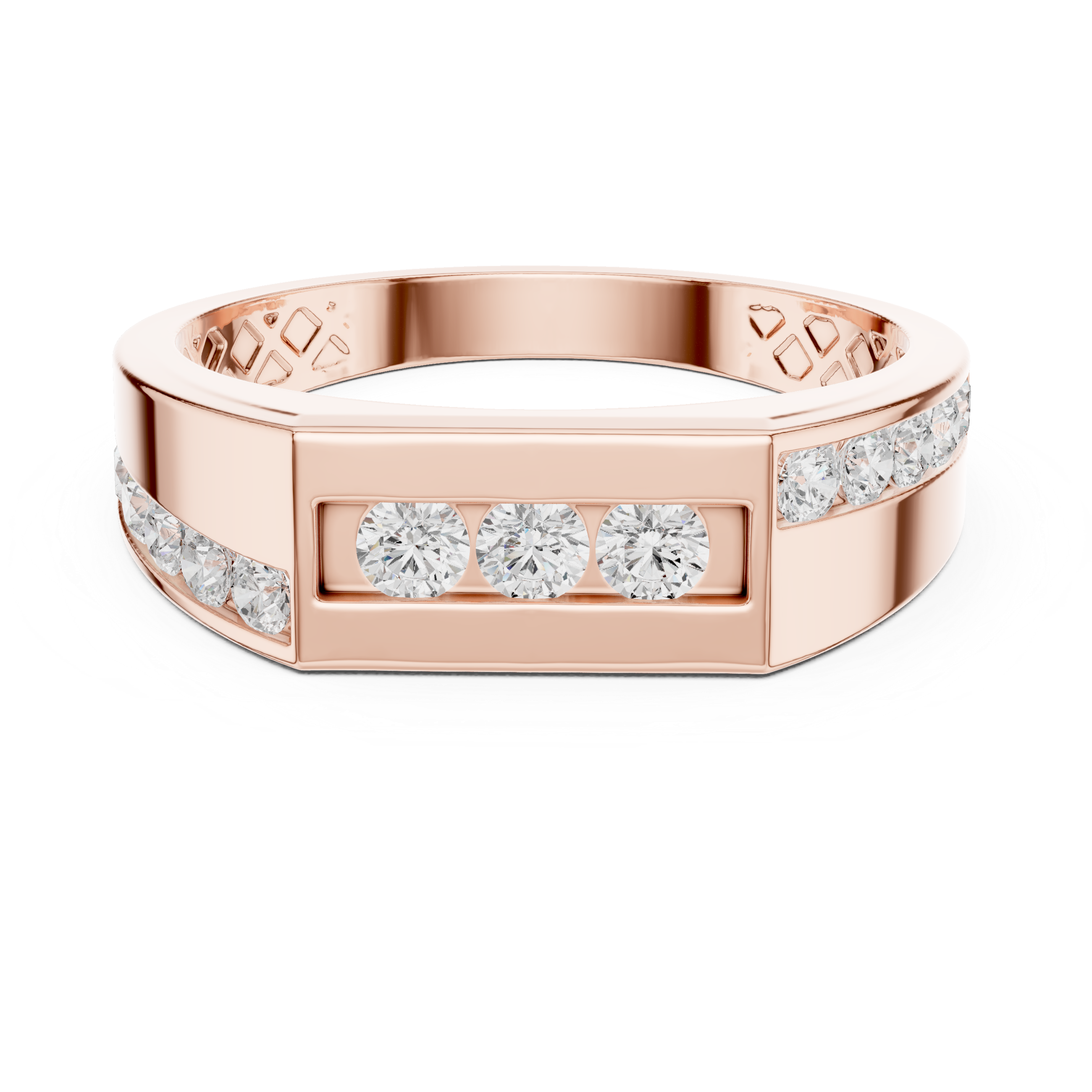 Muur Atelier Solid Gold Channel Set Geometric Diamond Bar Band