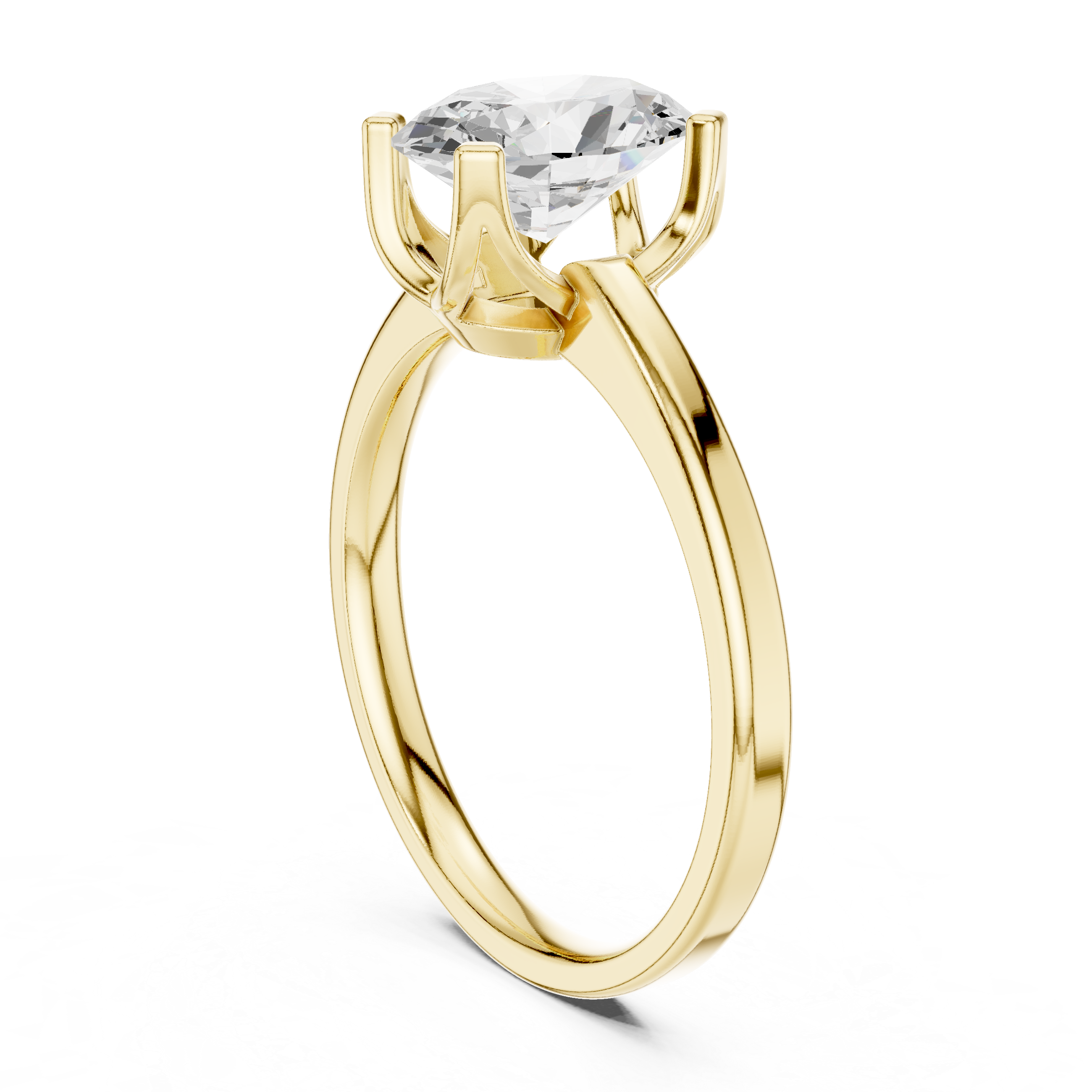 Gold ring Oval Cut Classic Solitaire