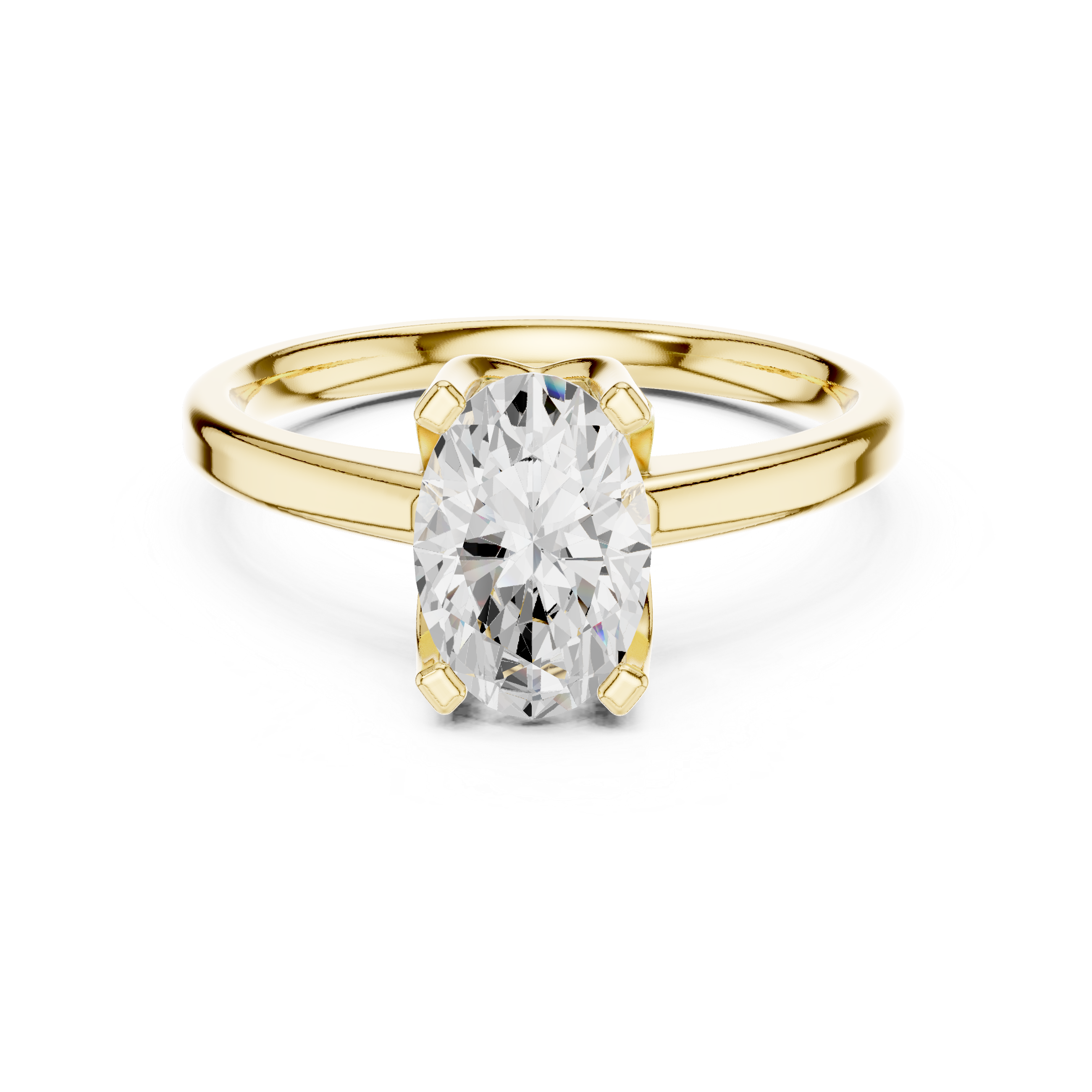 Gold ring Oval Cut Classic Solitaire