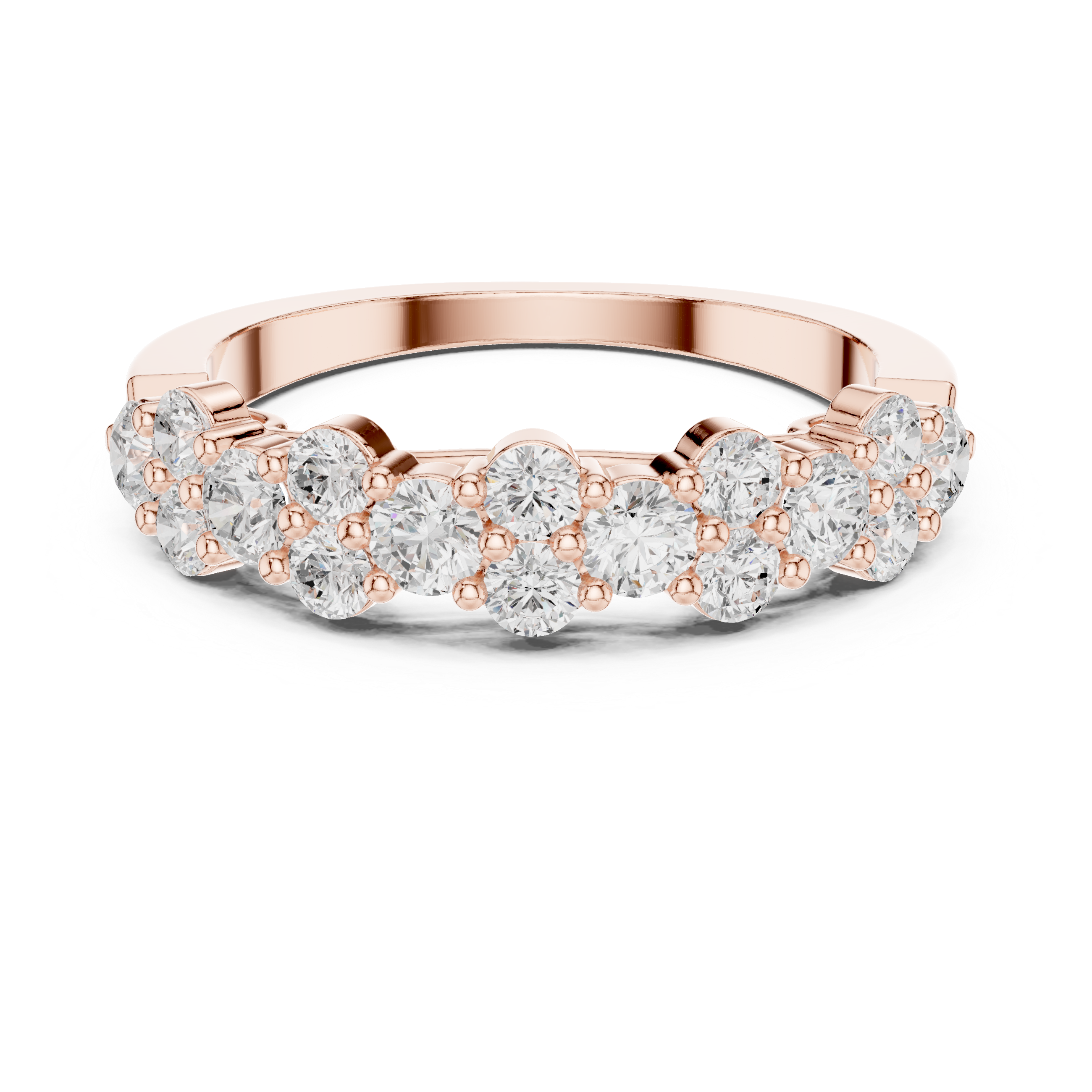 Gold and diamond ring Scattered Bubble Cluster Band