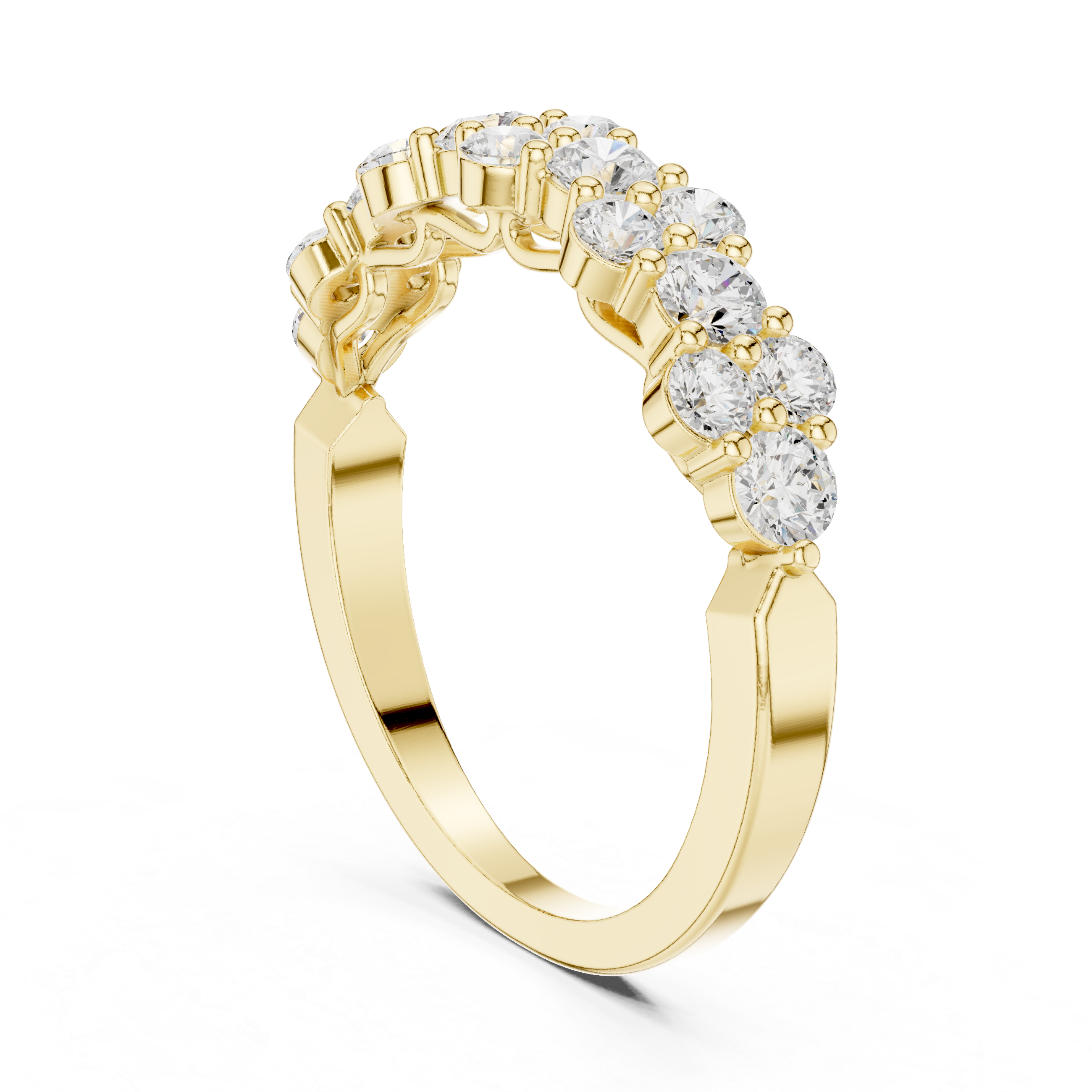 Gold and diamond ring Scattered Bubble Cluster Band