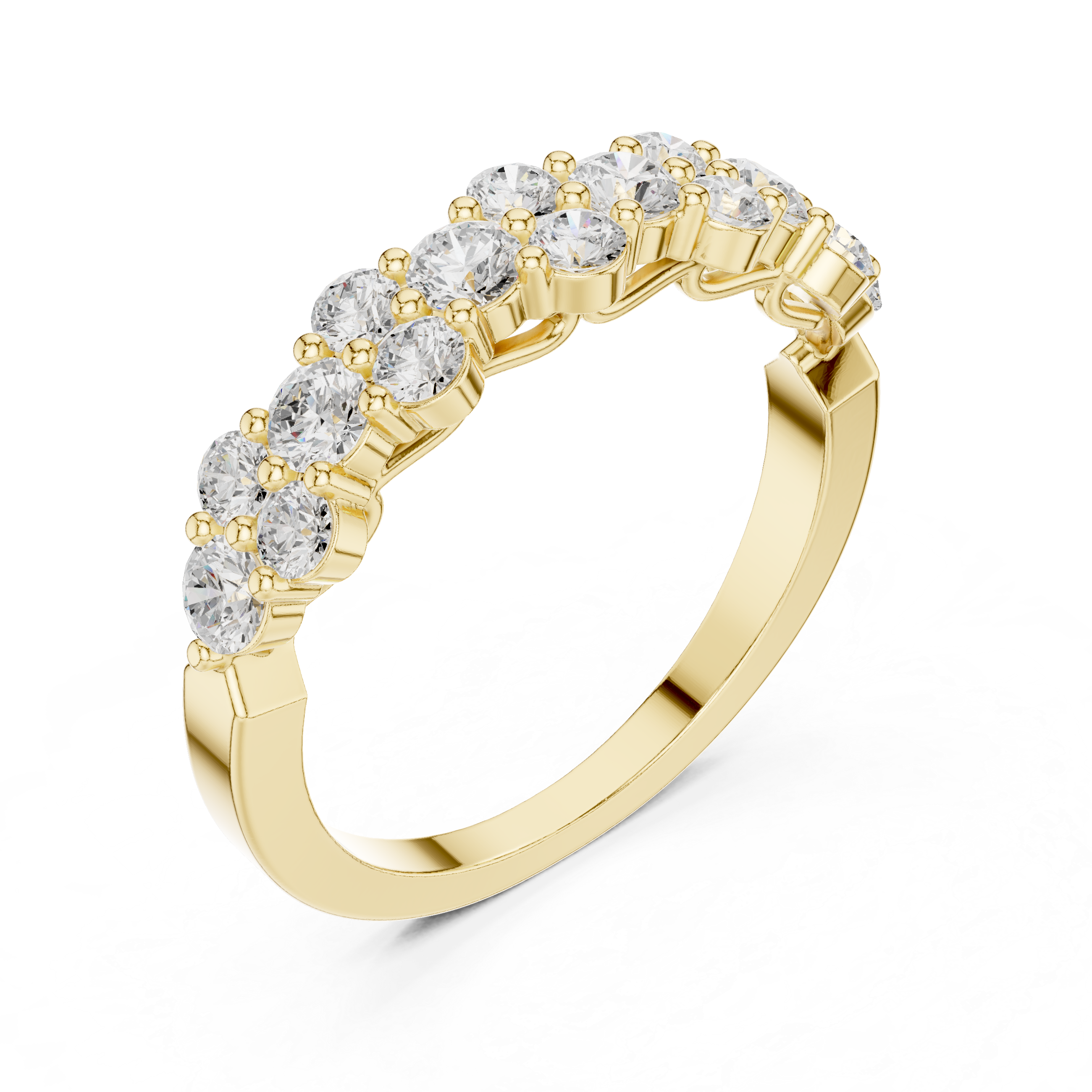 Gold and diamond ring Scattered Bubble Cluster Band