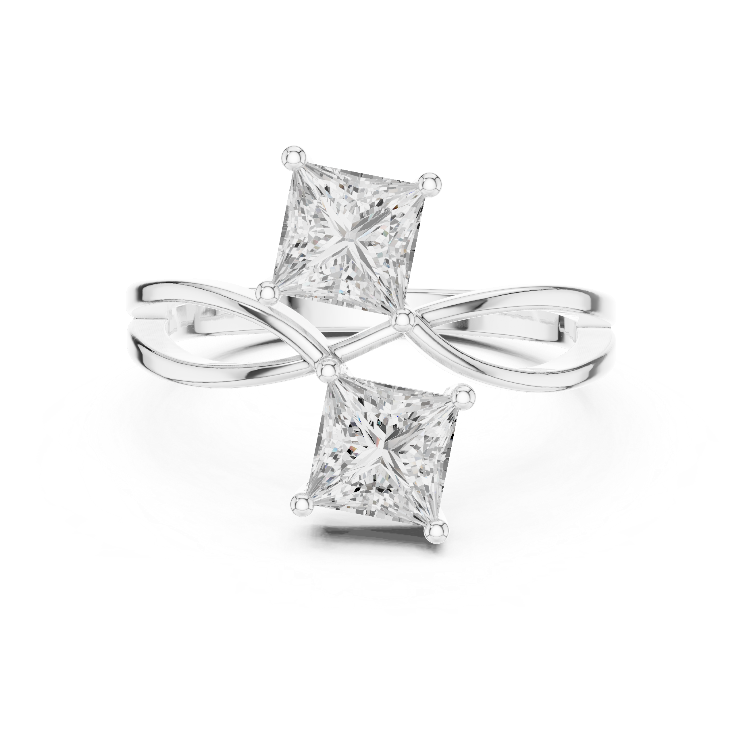 Diamond earrings with a bow design on a white background