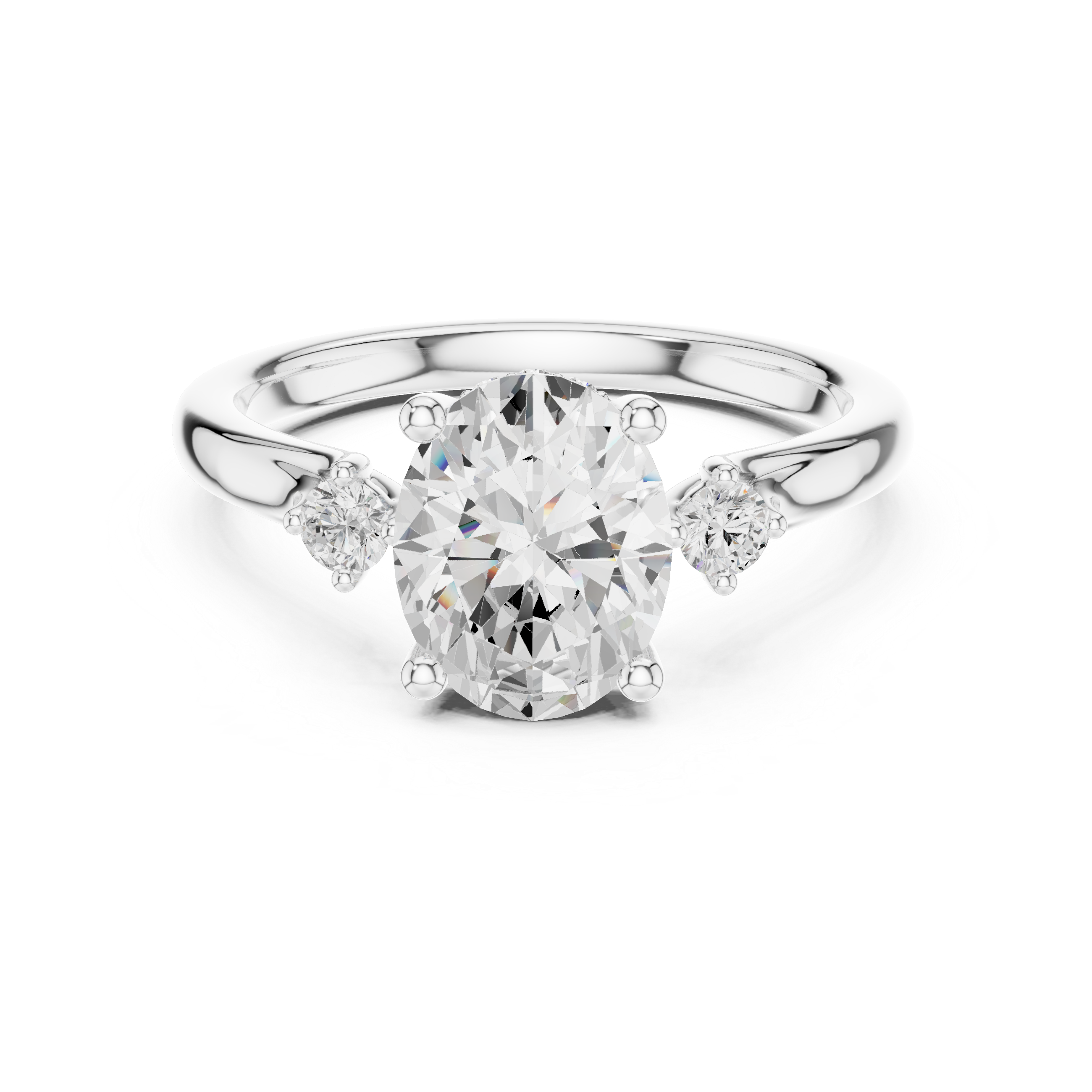 Diamond ring with a white background