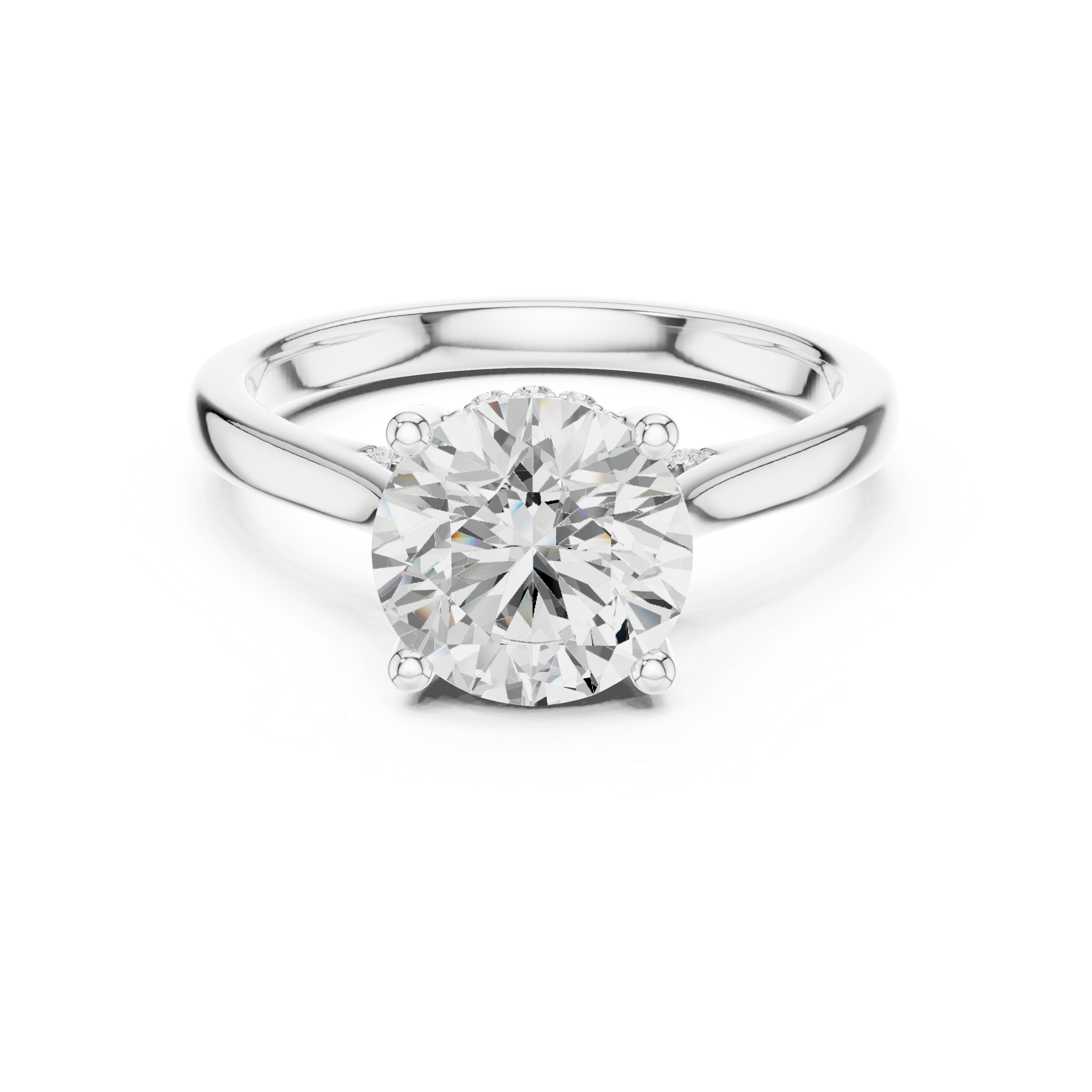 Diamond ring on a white background