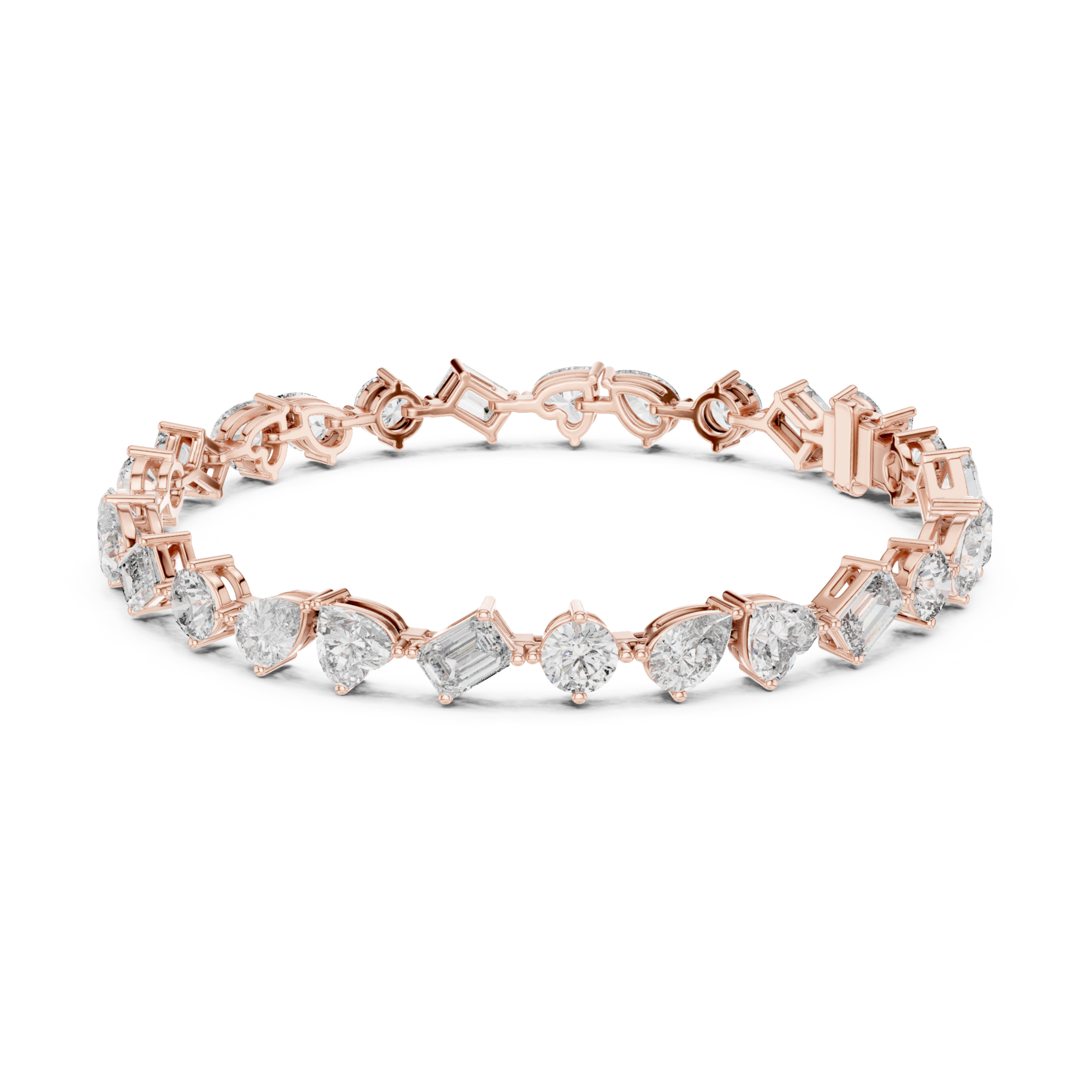 The Miami Bracelet - Mixed Shape Collet Set Diamond Bracelet