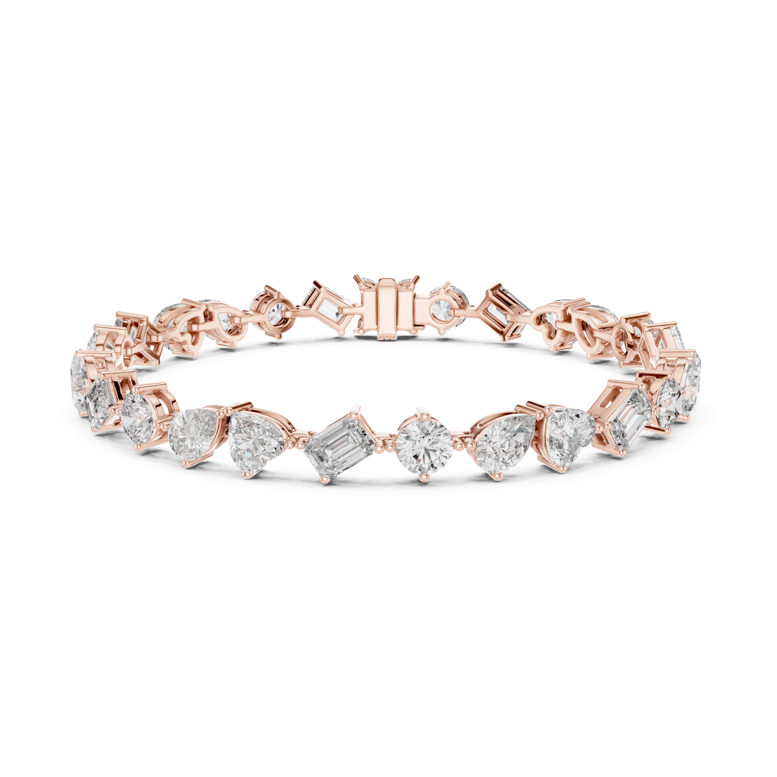 The Miami Bracelet - Mixed Shape Collet Set Diamond Bracelet