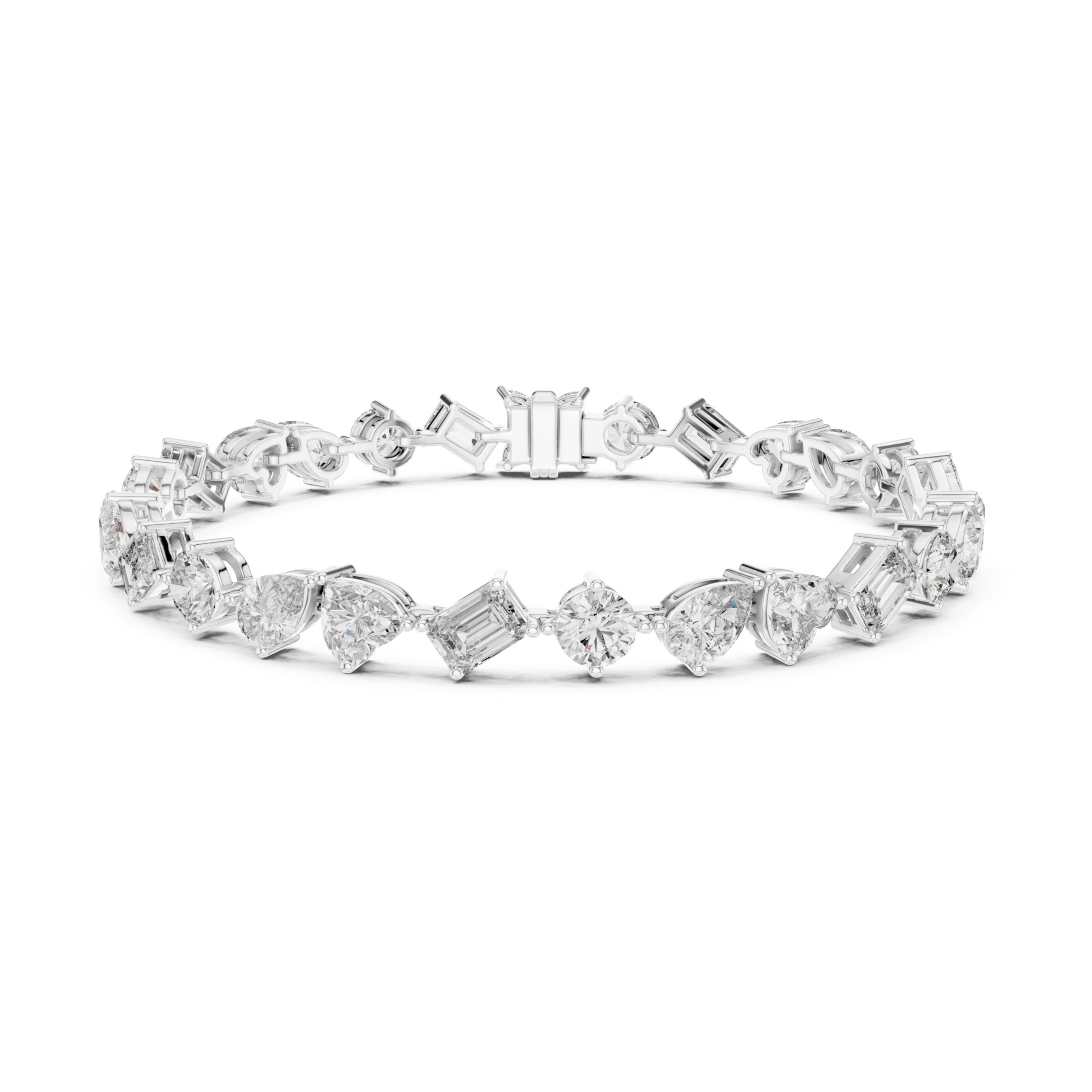 The Miami Bracelet - Mixed Shape Collet Set Diamond Bracelet