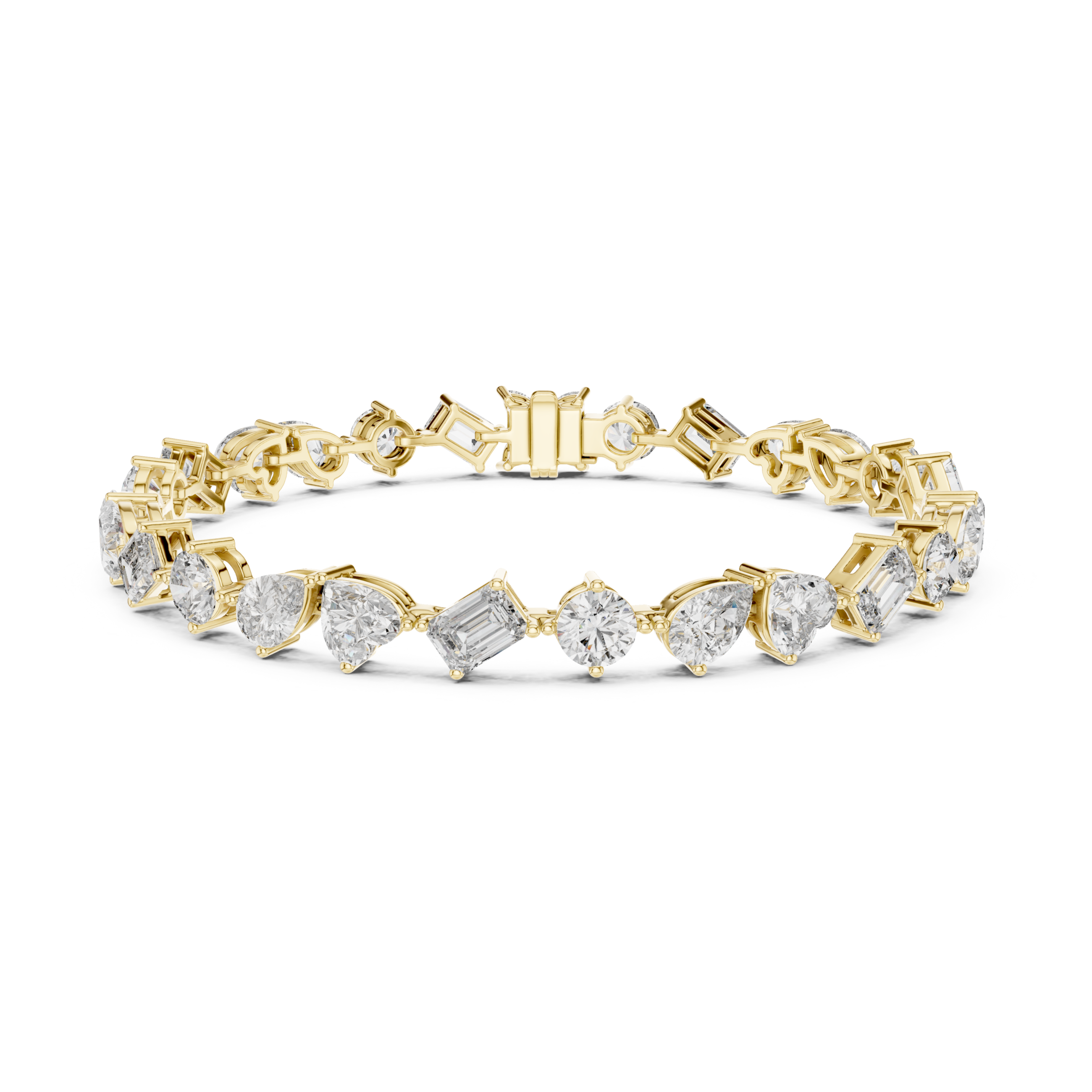 The Miami Bracelet - Mixed Shape Collet Set Diamond Bracelet
