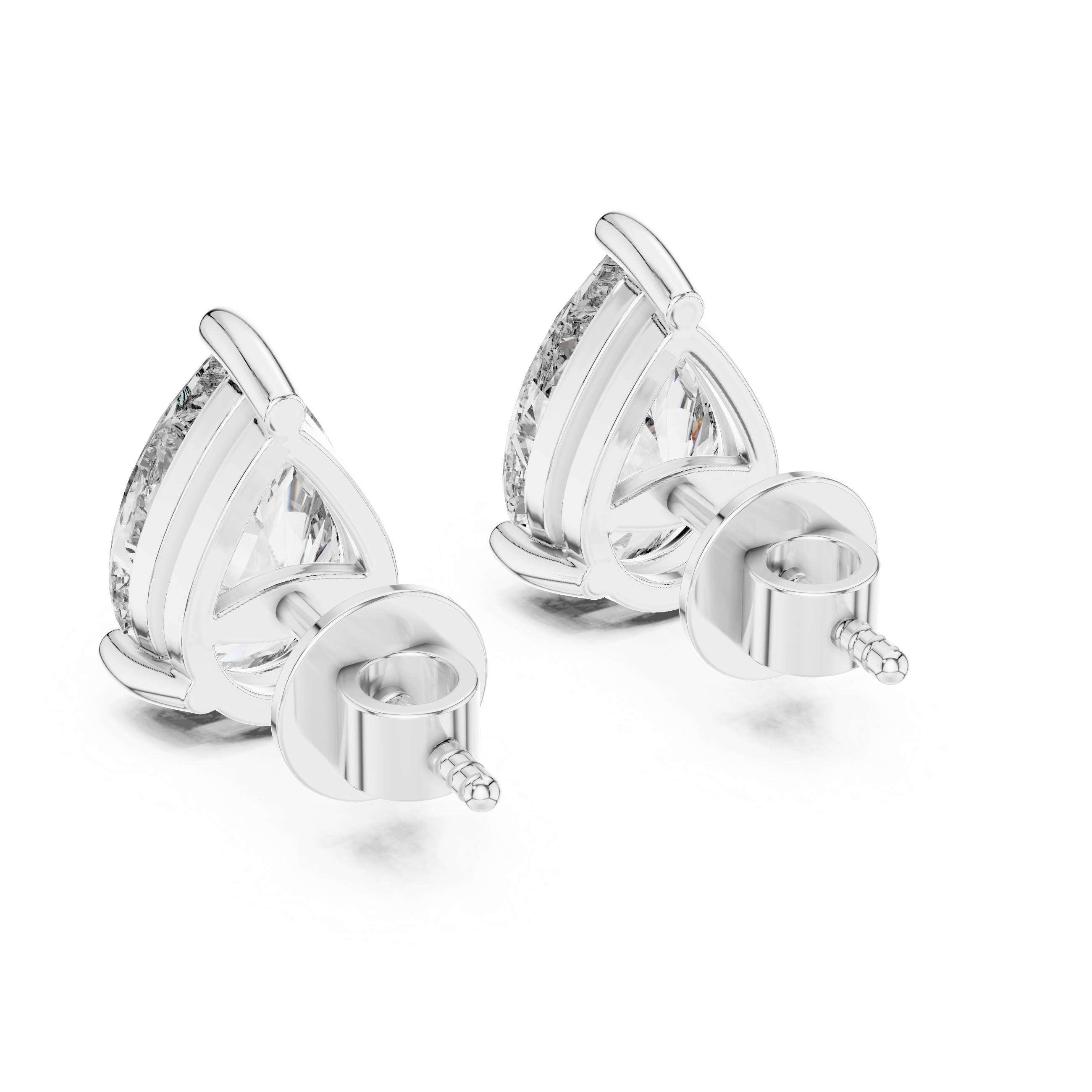 The Lille Earrings - Pear Cut Diamond Solitaire Studs