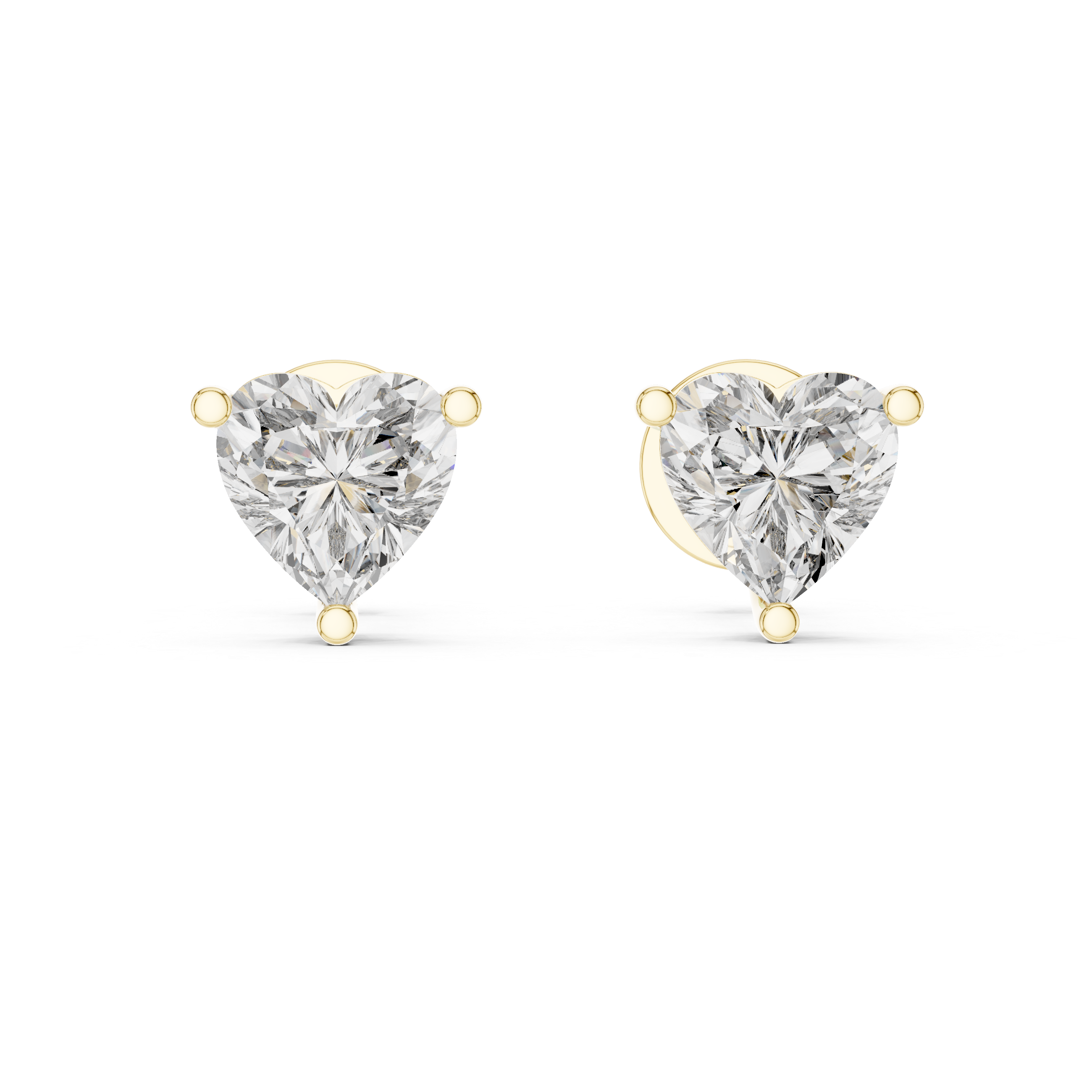 The Manchester Earrings - Heart Cut Diamond Solitaire Studs