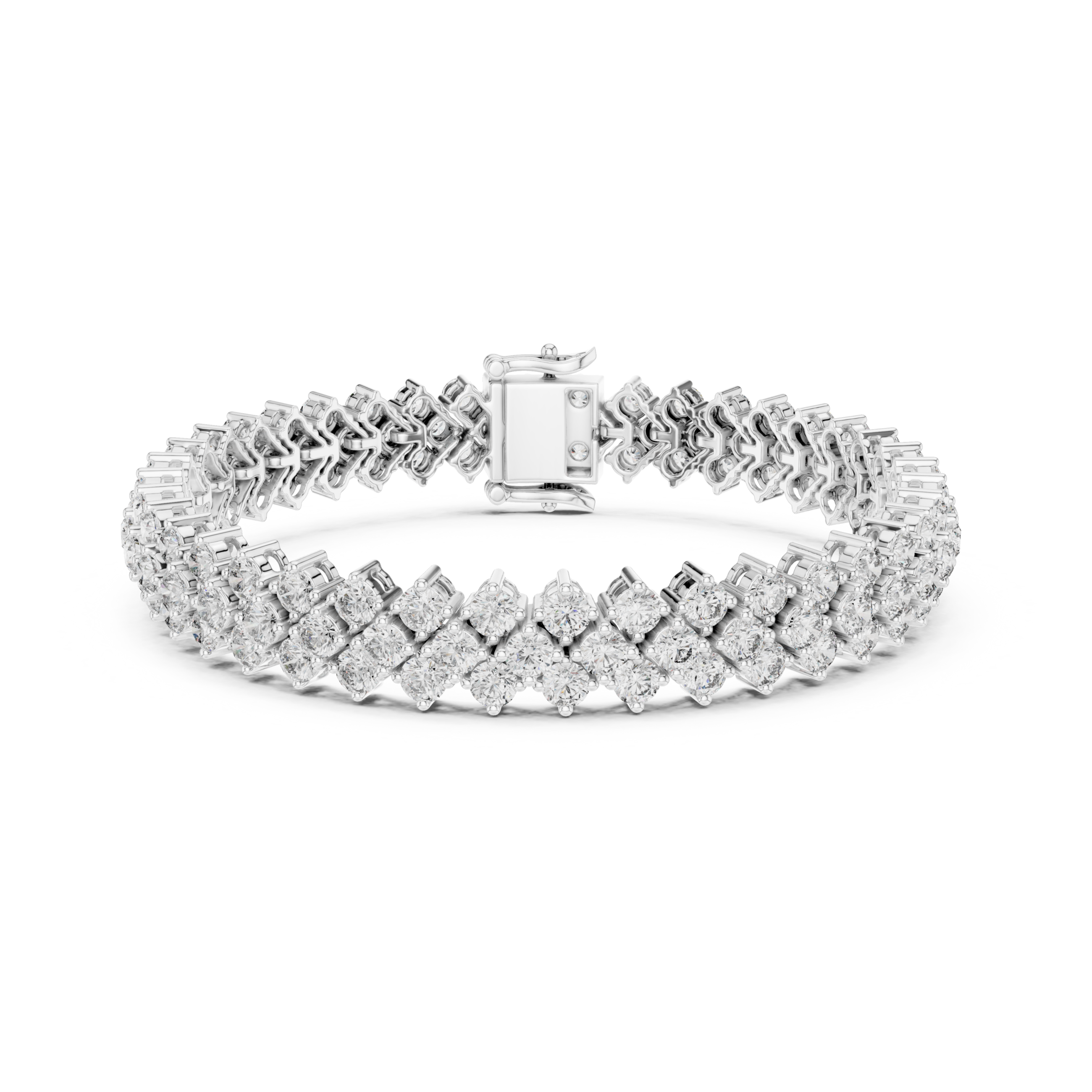 The Hague Bracelet - Wide Honeycomb Diamond Mesh Bracelet