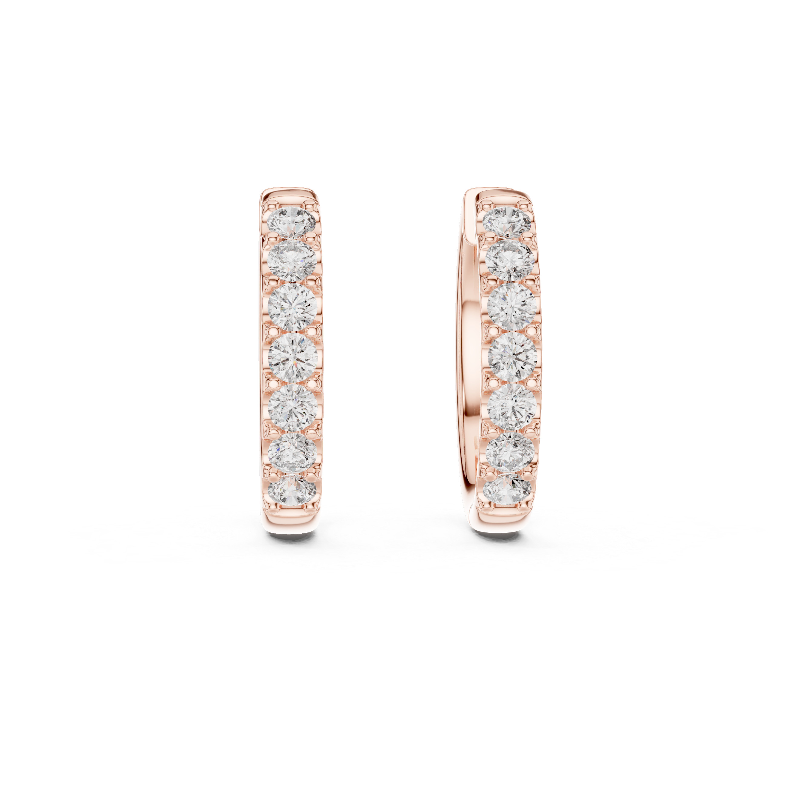 The Bonnieux Earrings - Diamond Hoop Earrings with U-Cut Setting