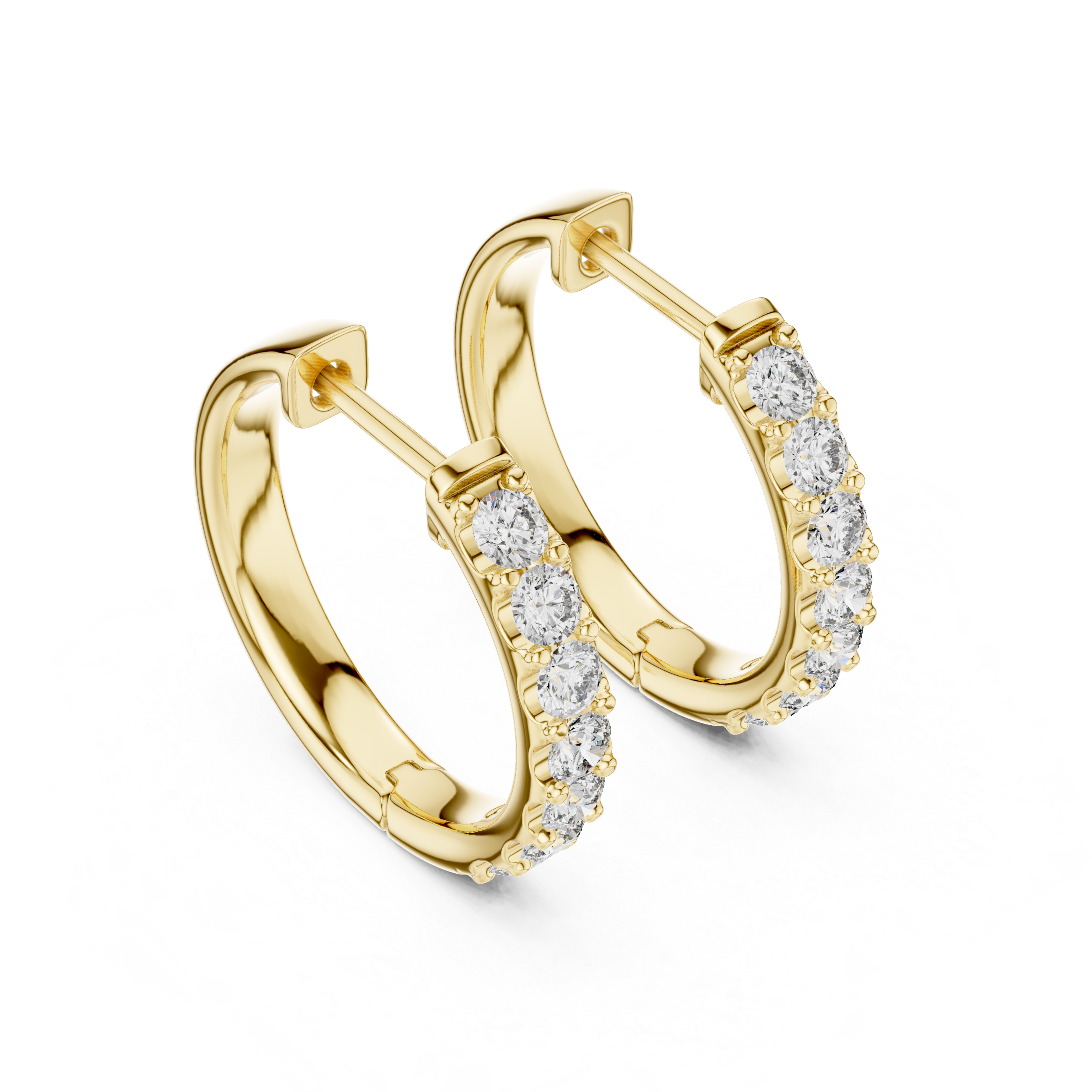 The Bonnieux Earrings - Diamond Hoop Earrings with U-Cut Setting