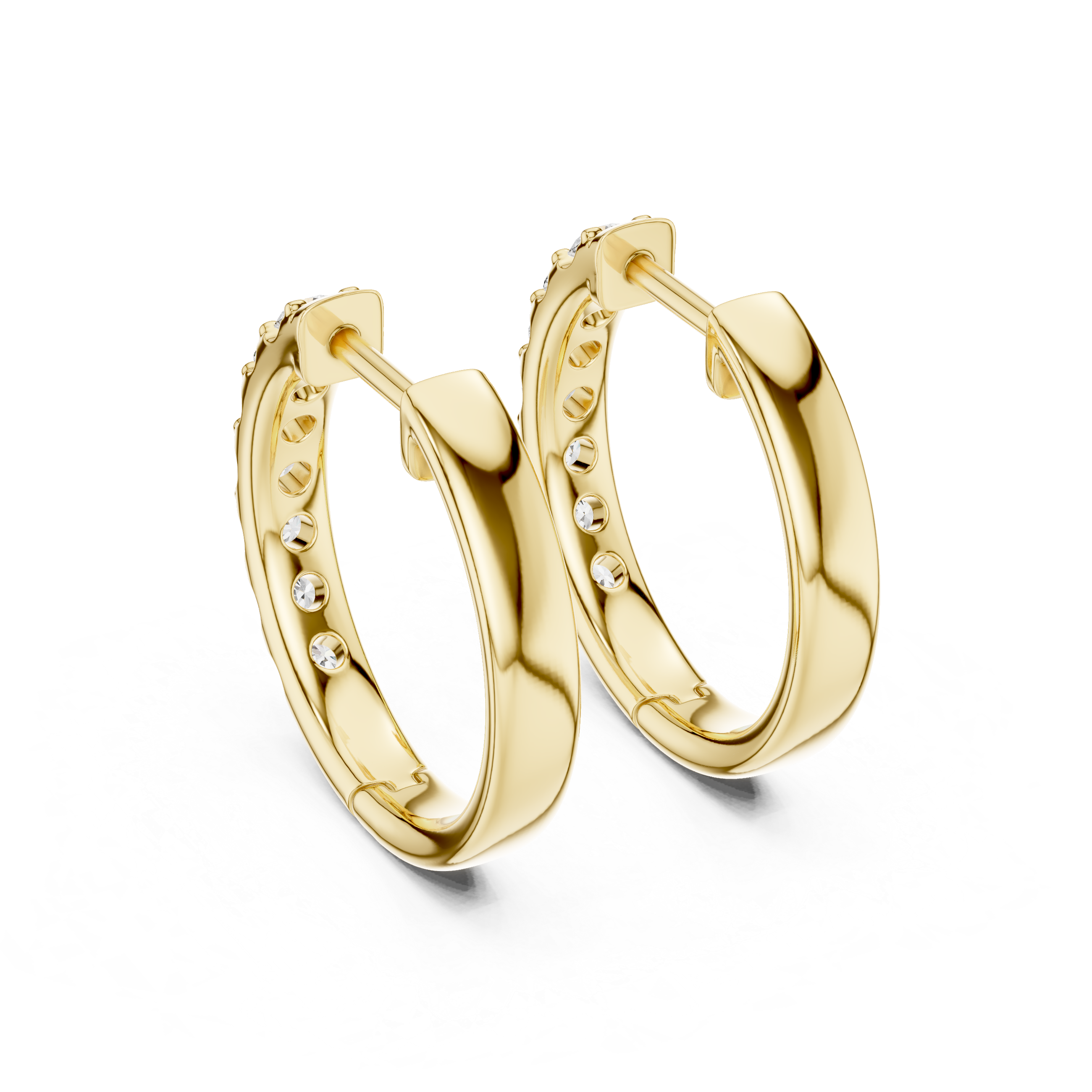 The Bonnieux Earrings - Diamond Hoop Earrings with U-Cut Setting