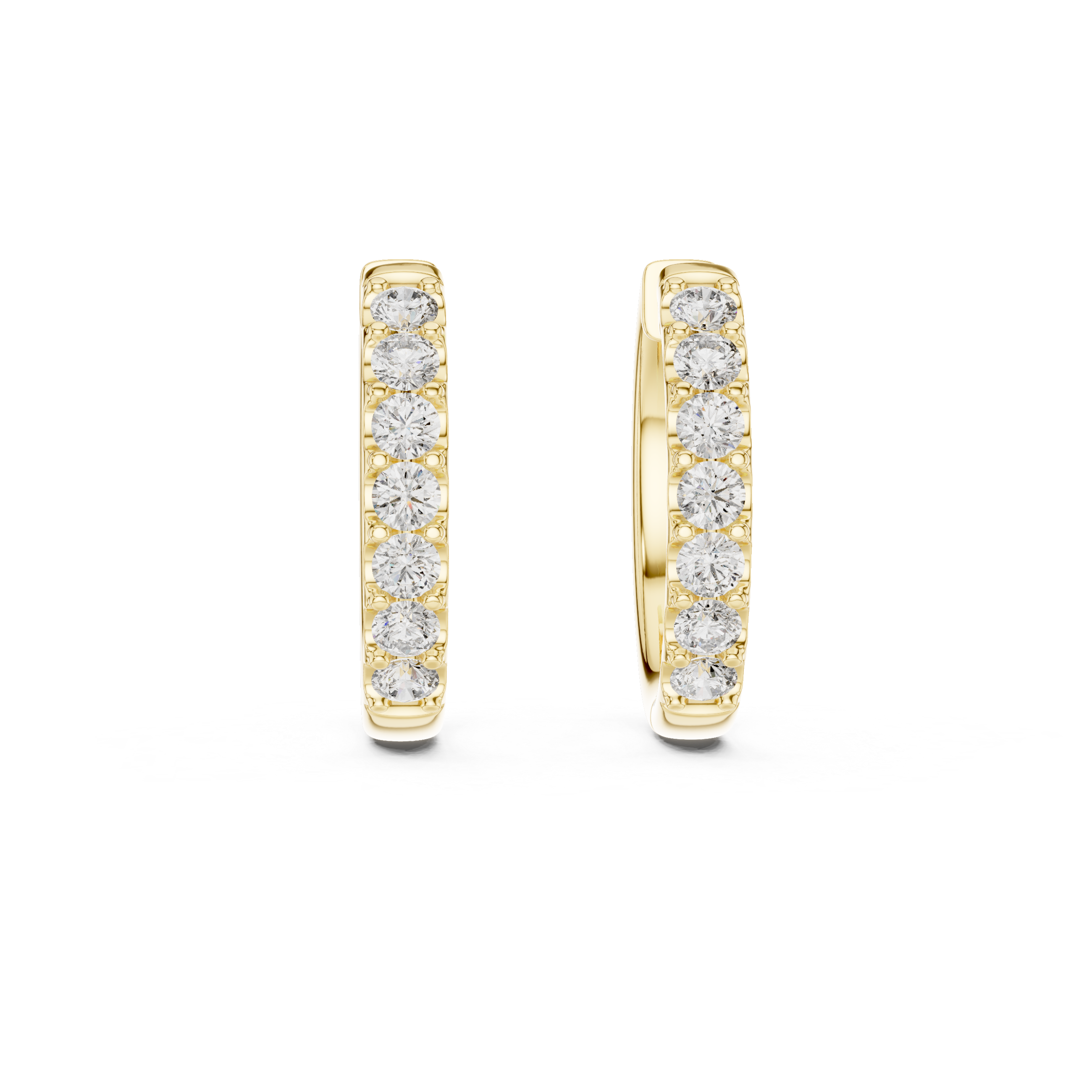 The Bonnieux Earrings - Diamond Hoop Earrings with U-Cut Setting