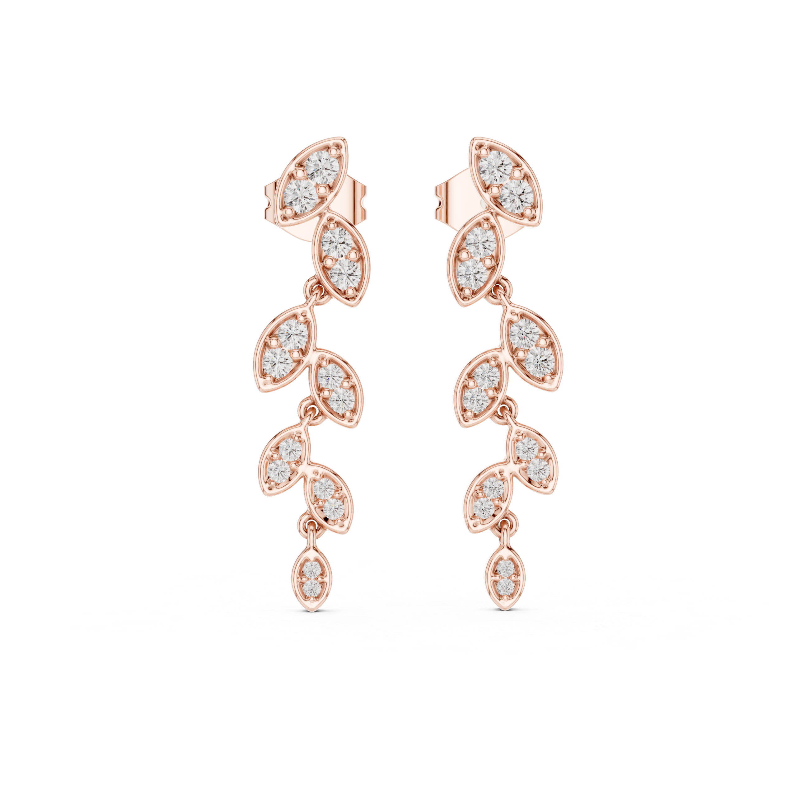 The Ménerbes Earrings - Climbing Leaf Diamond Earrings