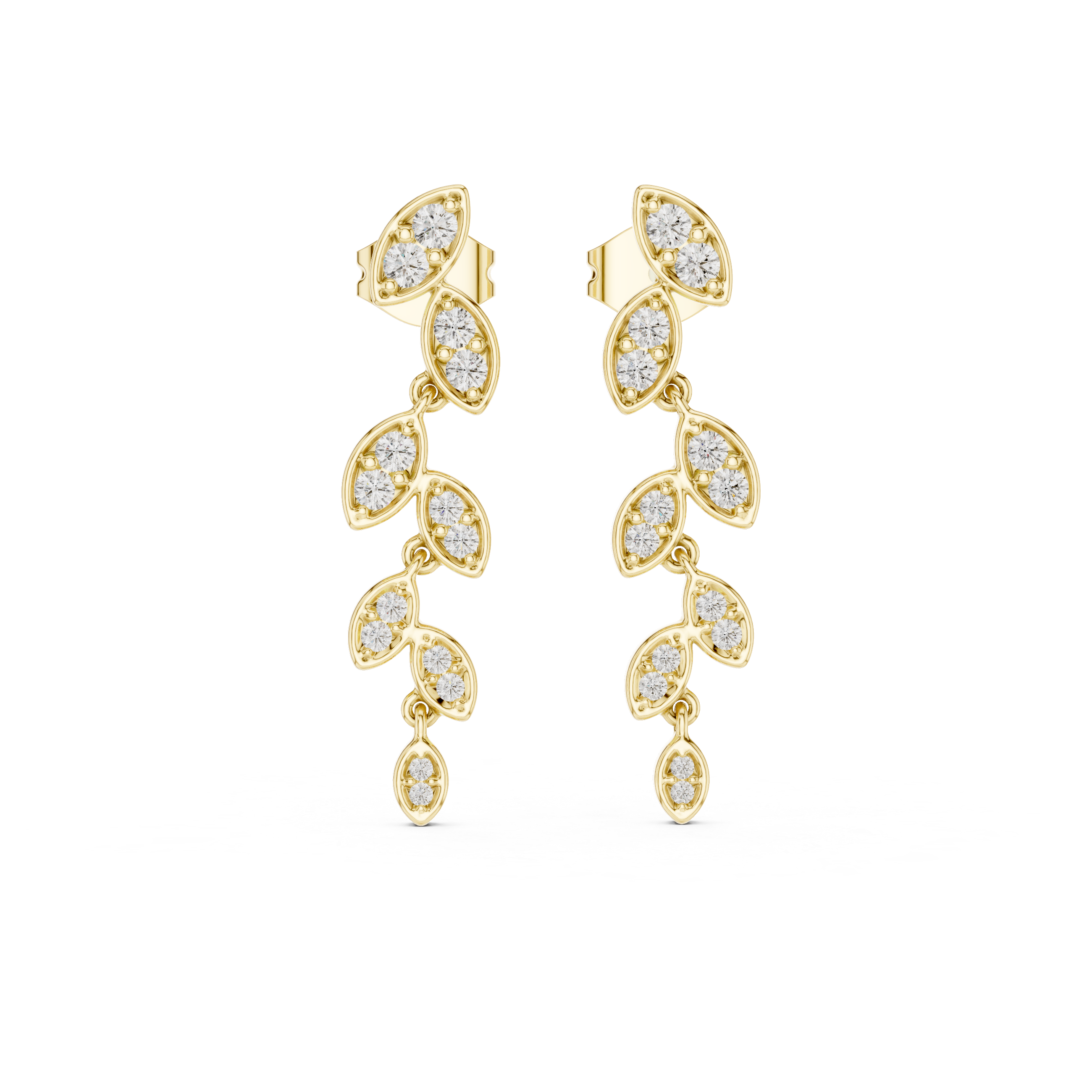 The Ménerbes Earrings - Climbing Leaf Diamond Earrings