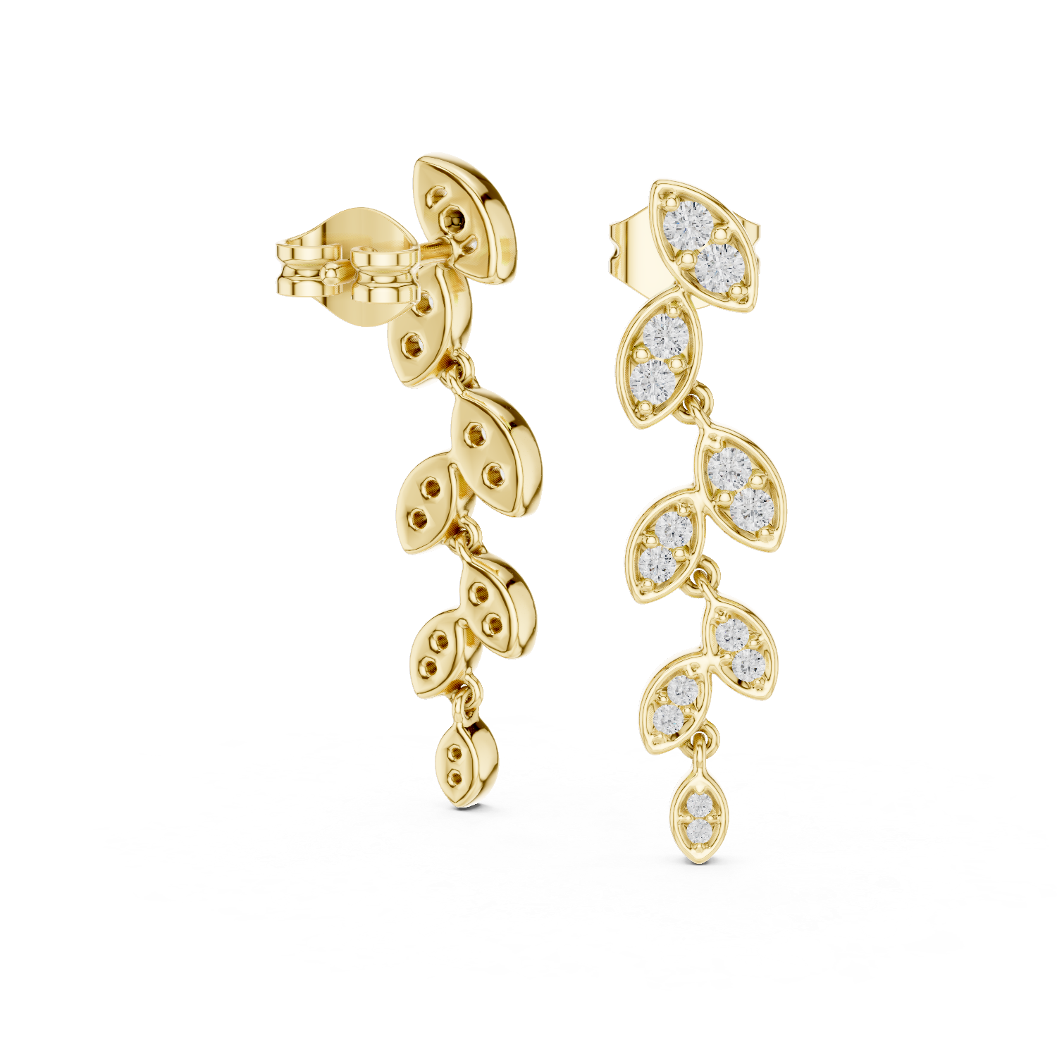 The Ménerbes Earrings - Climbing Leaf Diamond Earrings