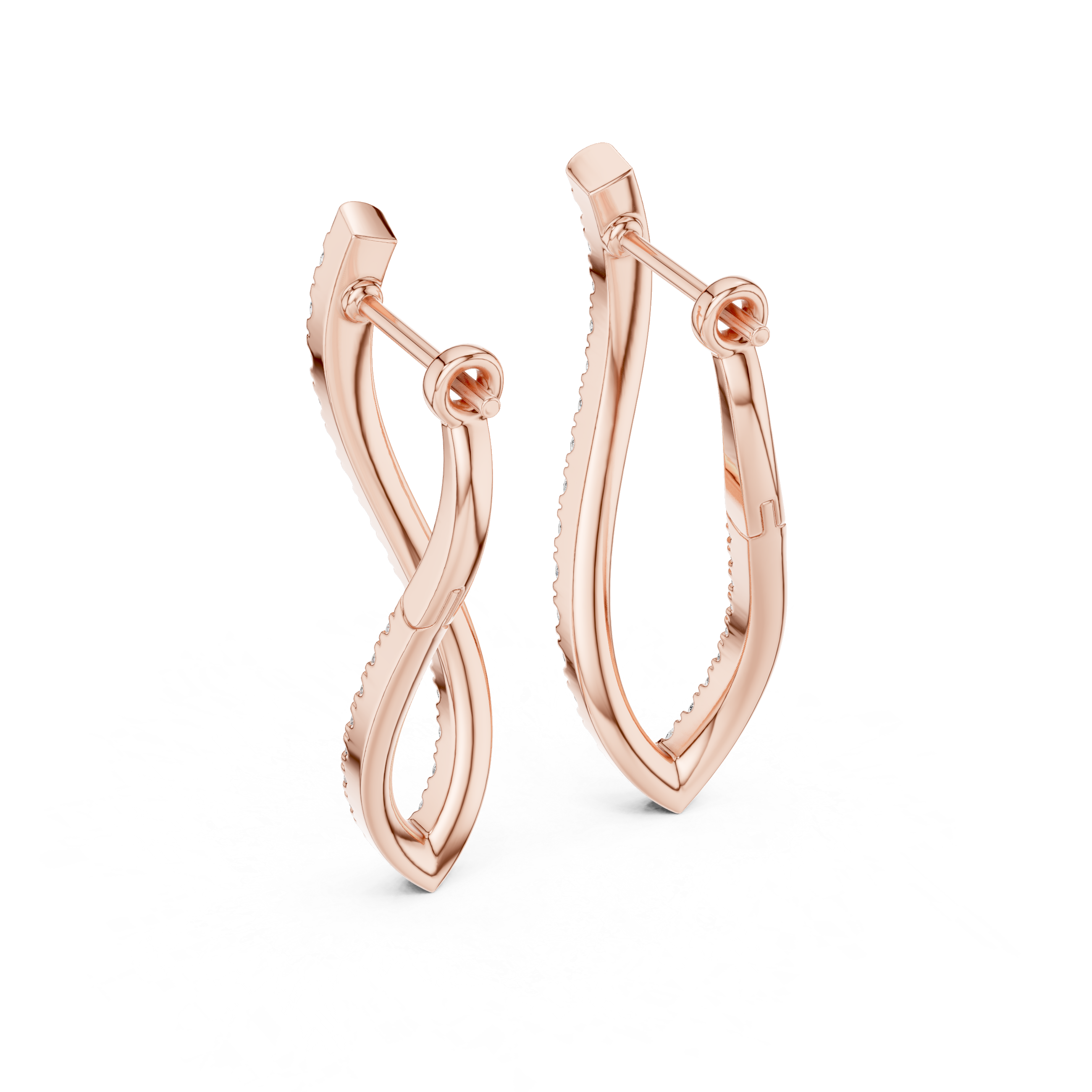 The Paradou Earrings - Sculptural Twisted Diamond Hoops