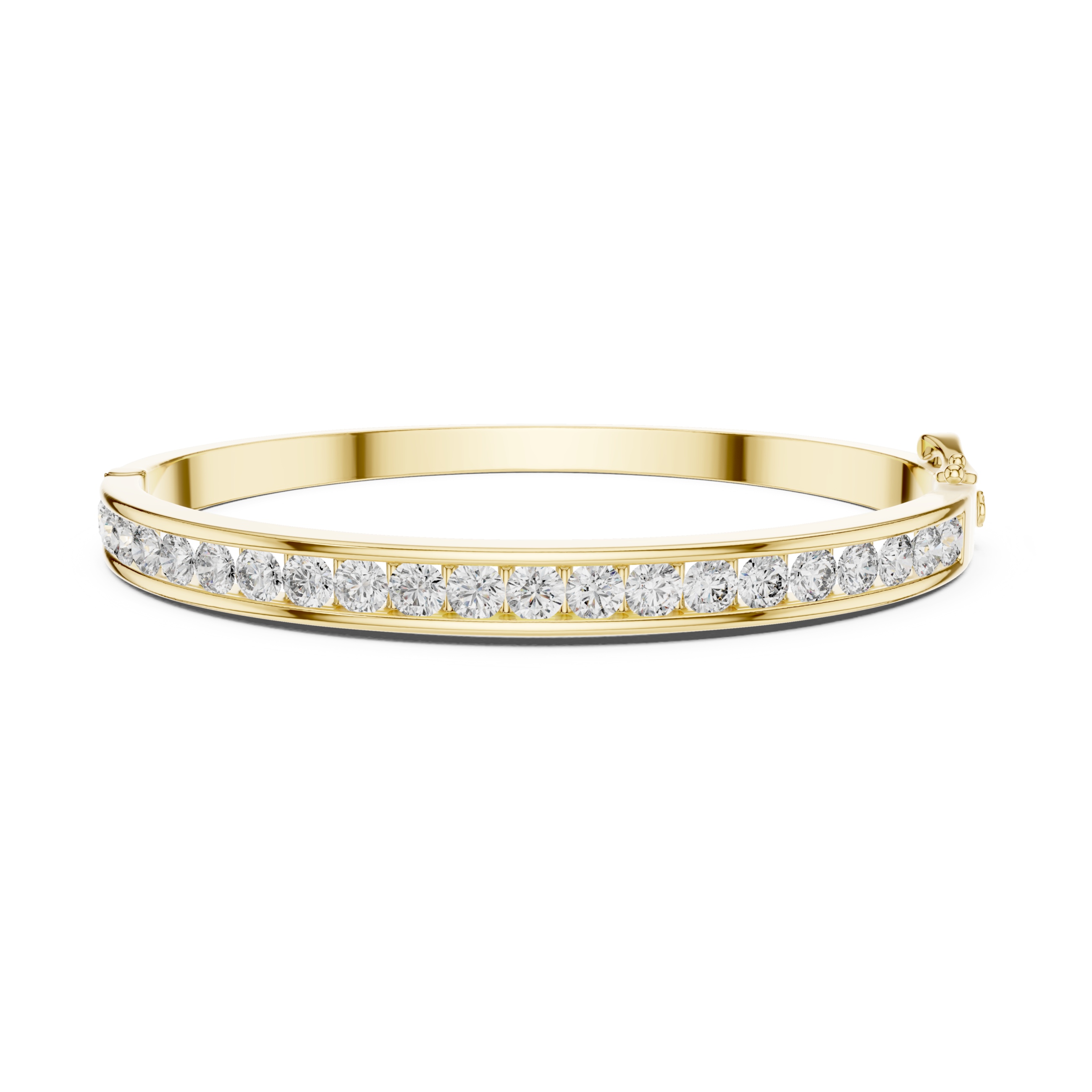 The Jersey City Bangle - Channel Set Round Diamond Hinged Bangle