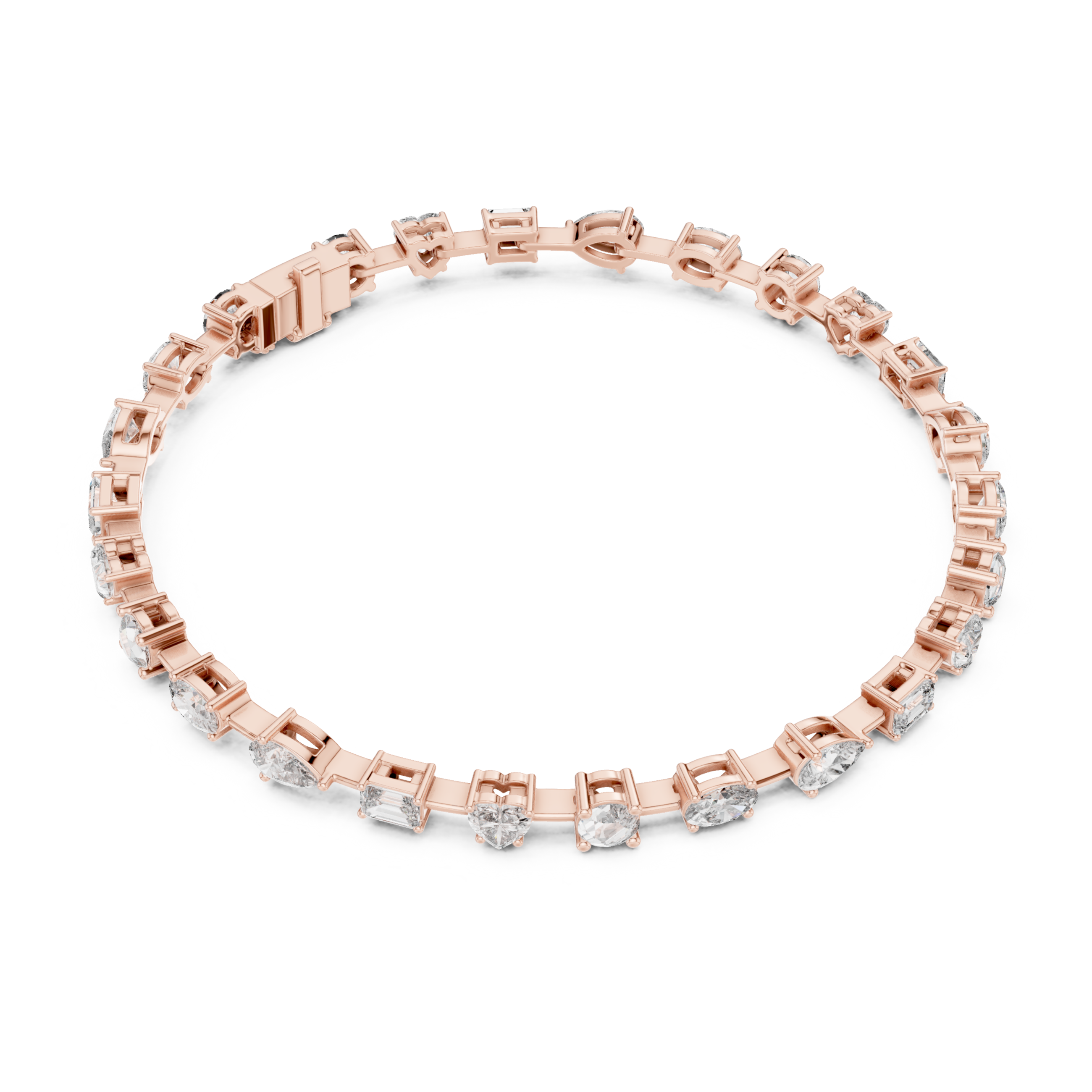 The Bilthoven Bracelet - Mixed Shape Diamond Collet Tennis Bracelet