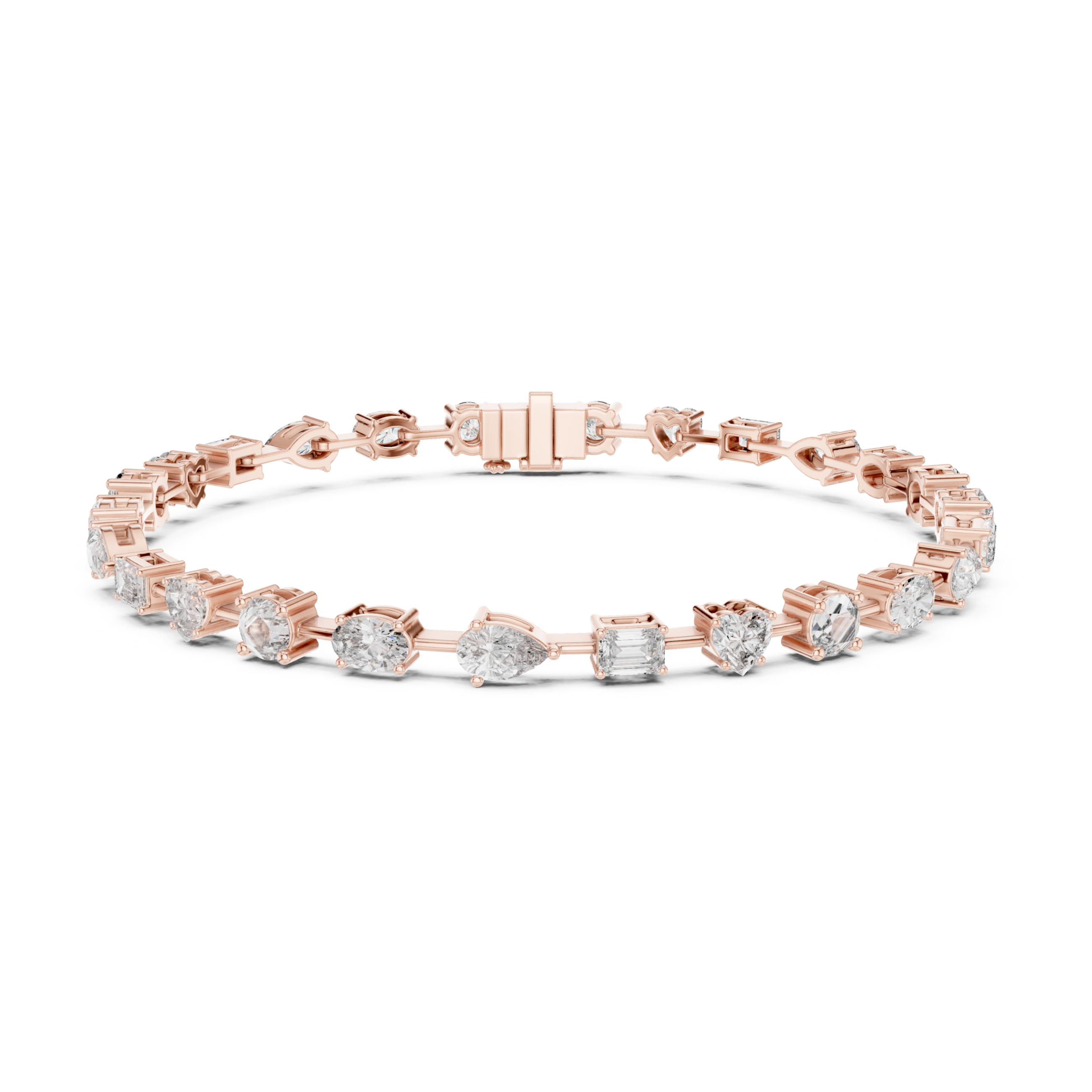 The Bilthoven Bracelet - Mixed Shape Diamond Collet Tennis Bracelet