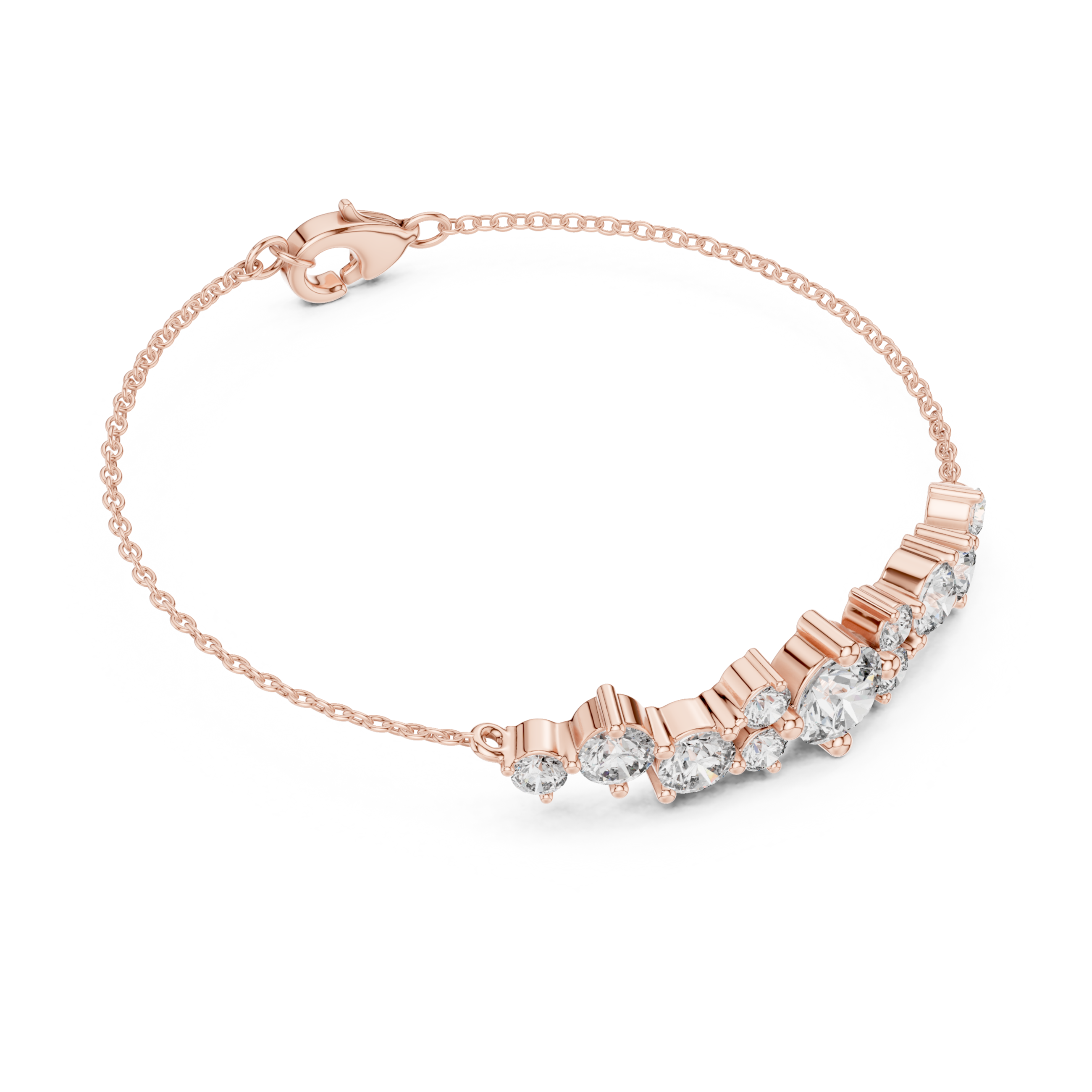The Brussels Bracelet - Scattered Diamond Bar Station Bracelet