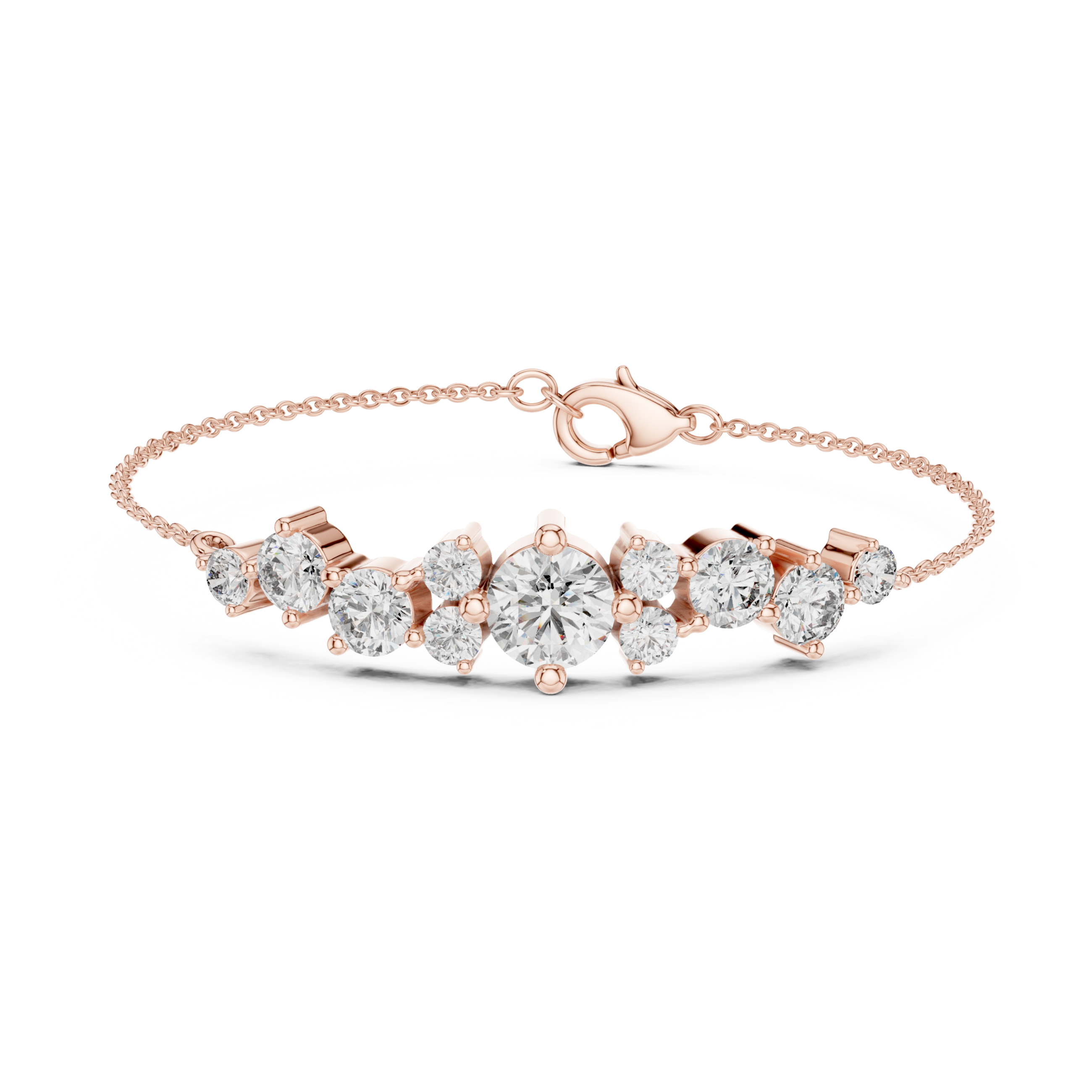 The Brussels Bracelet - Scattered Diamond Bar Station Bracelet