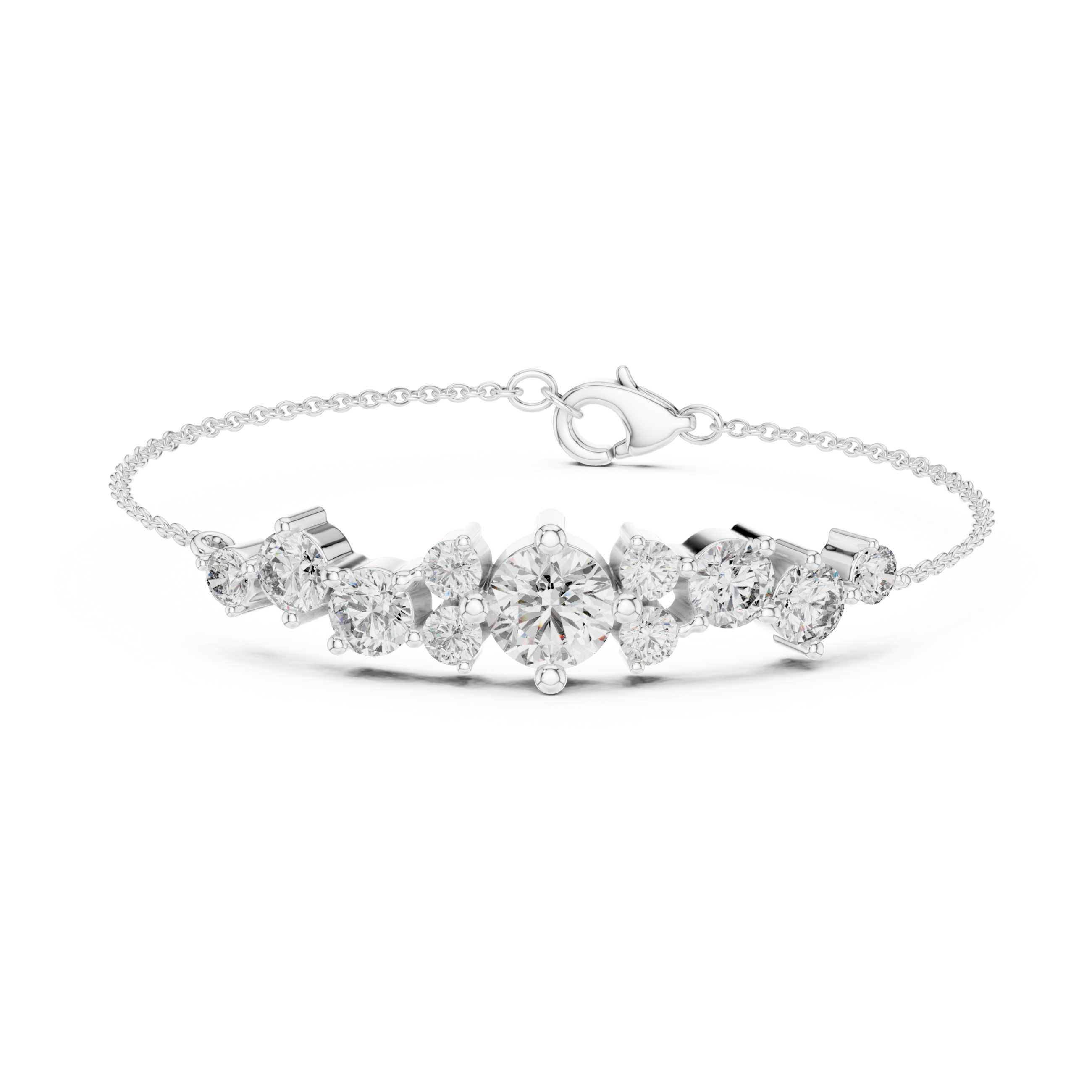 The Brussels Bracelet - Scattered Diamond Bar Station Bracelet