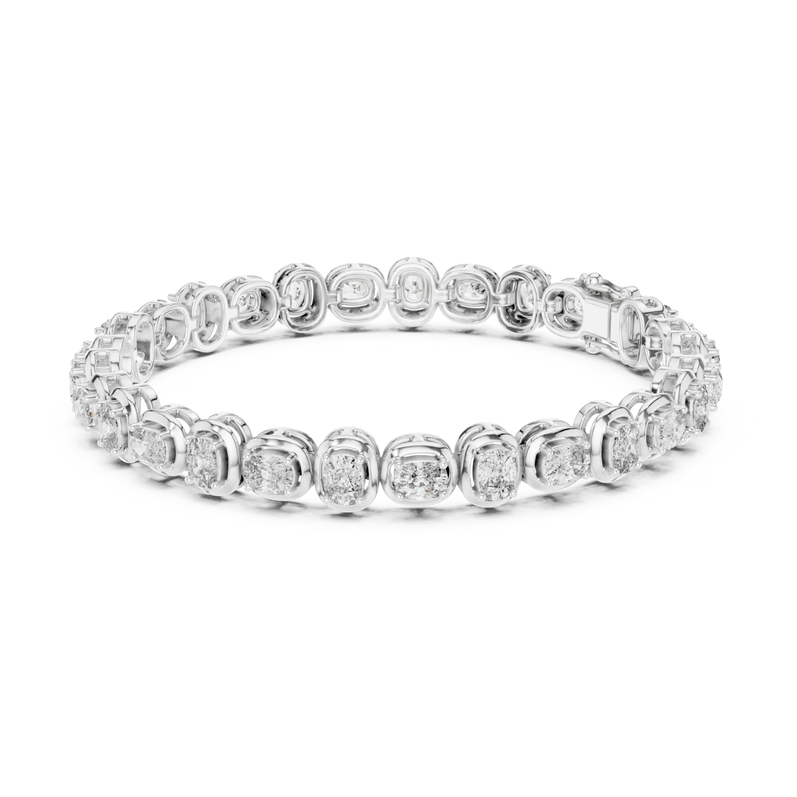 The Lasne Bracelet - Cushion Cut Collet Set Diamond Tennis Bracelet