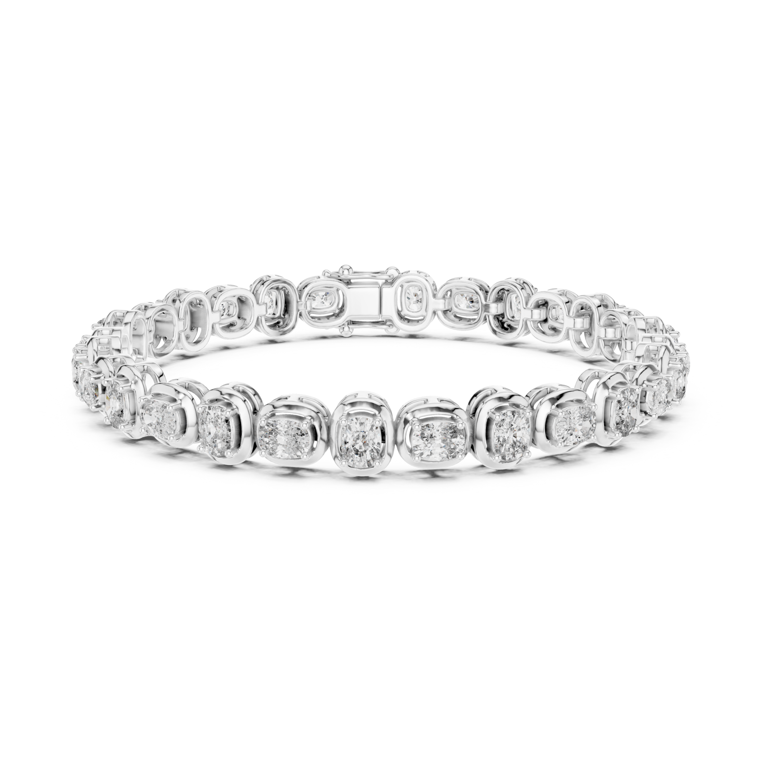 The Lasne Bracelet - Cushion Cut Collet Set Diamond Tennis Bracelet