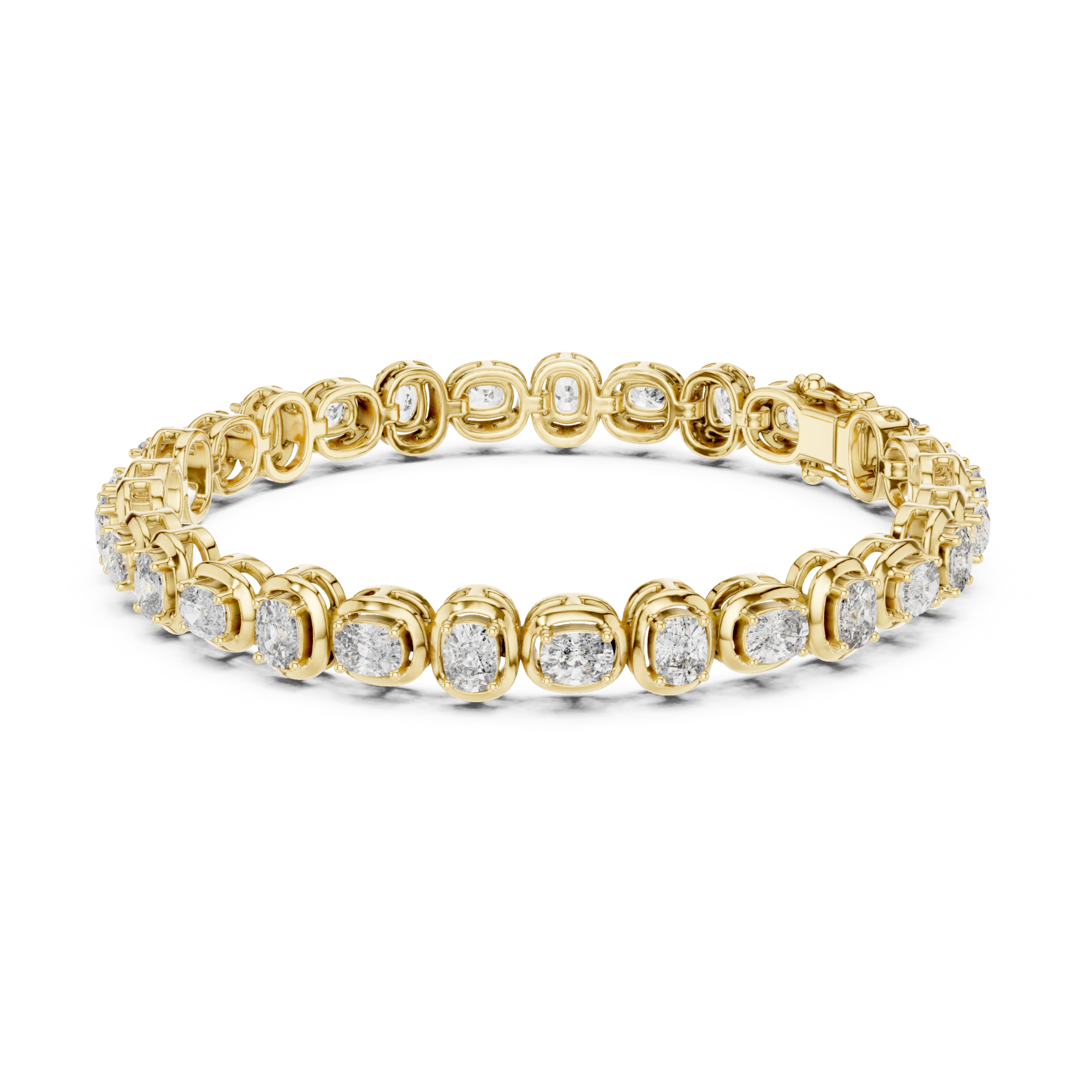 The Lasne Bracelet - Cushion Cut Collet Set Diamond Tennis Bracelet