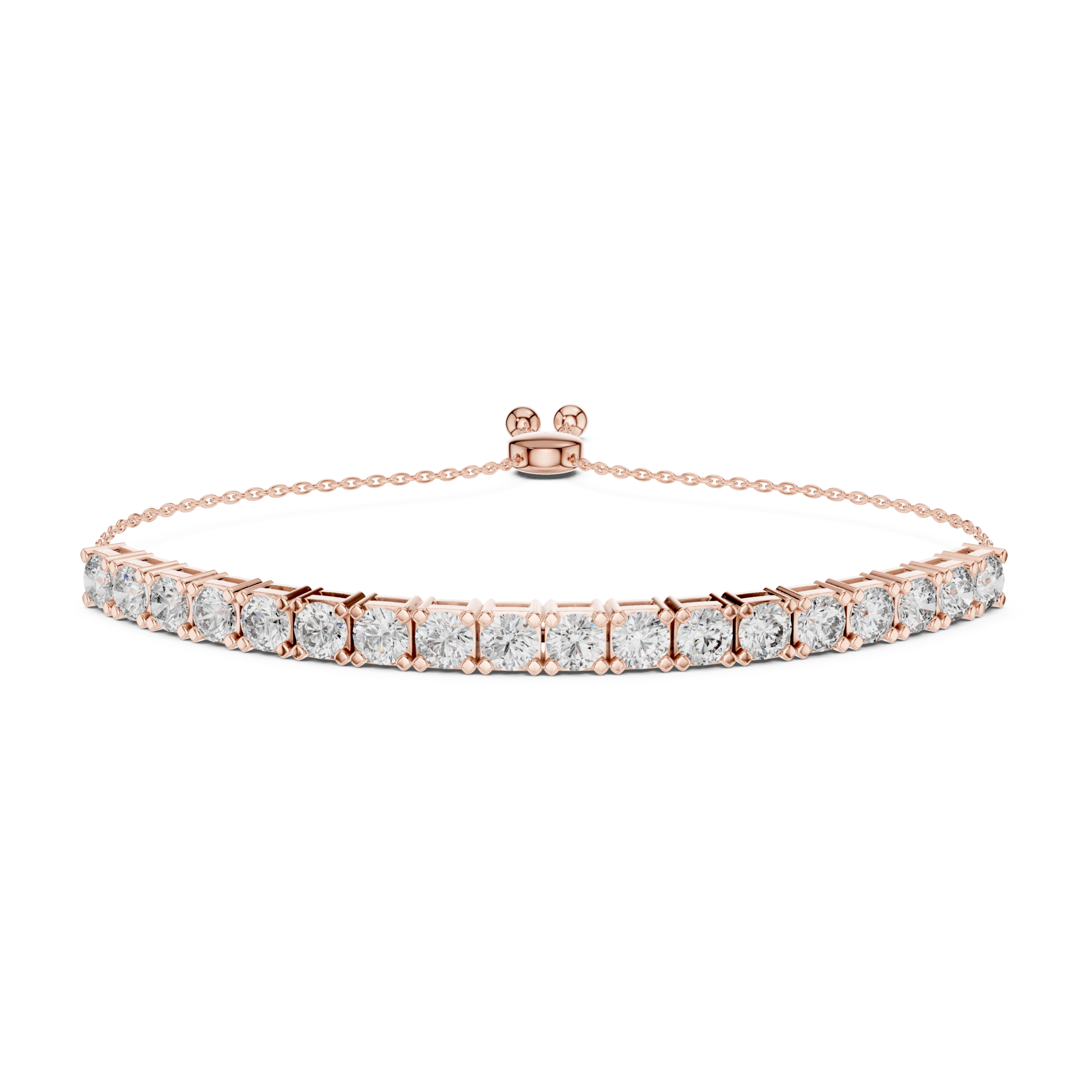 The Rockville Bracelet - Adjustable Collet Set Diamond Bolo Bracelet