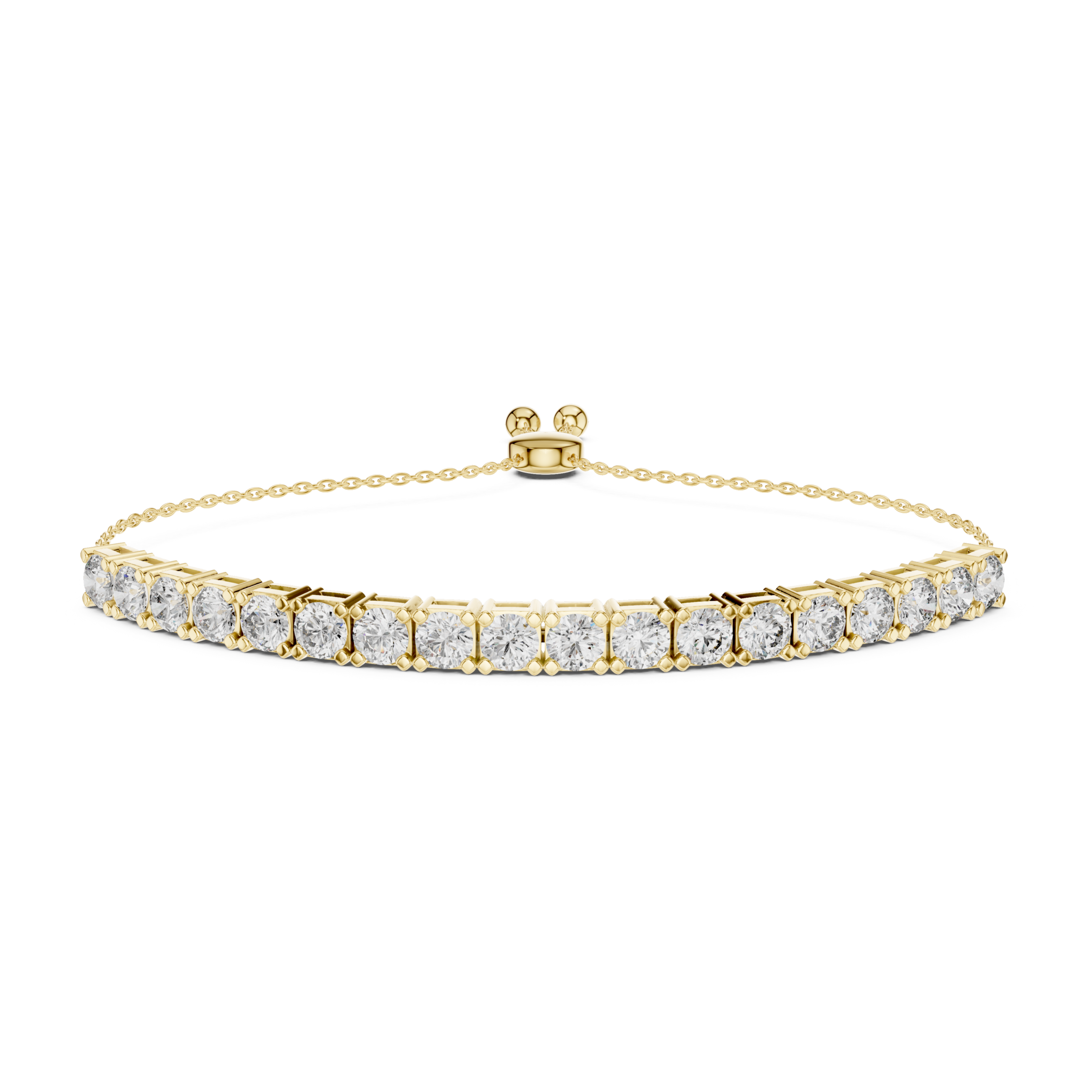 The Rockville Bracelet - Adjustable Collet Set Diamond Bolo Bracelet