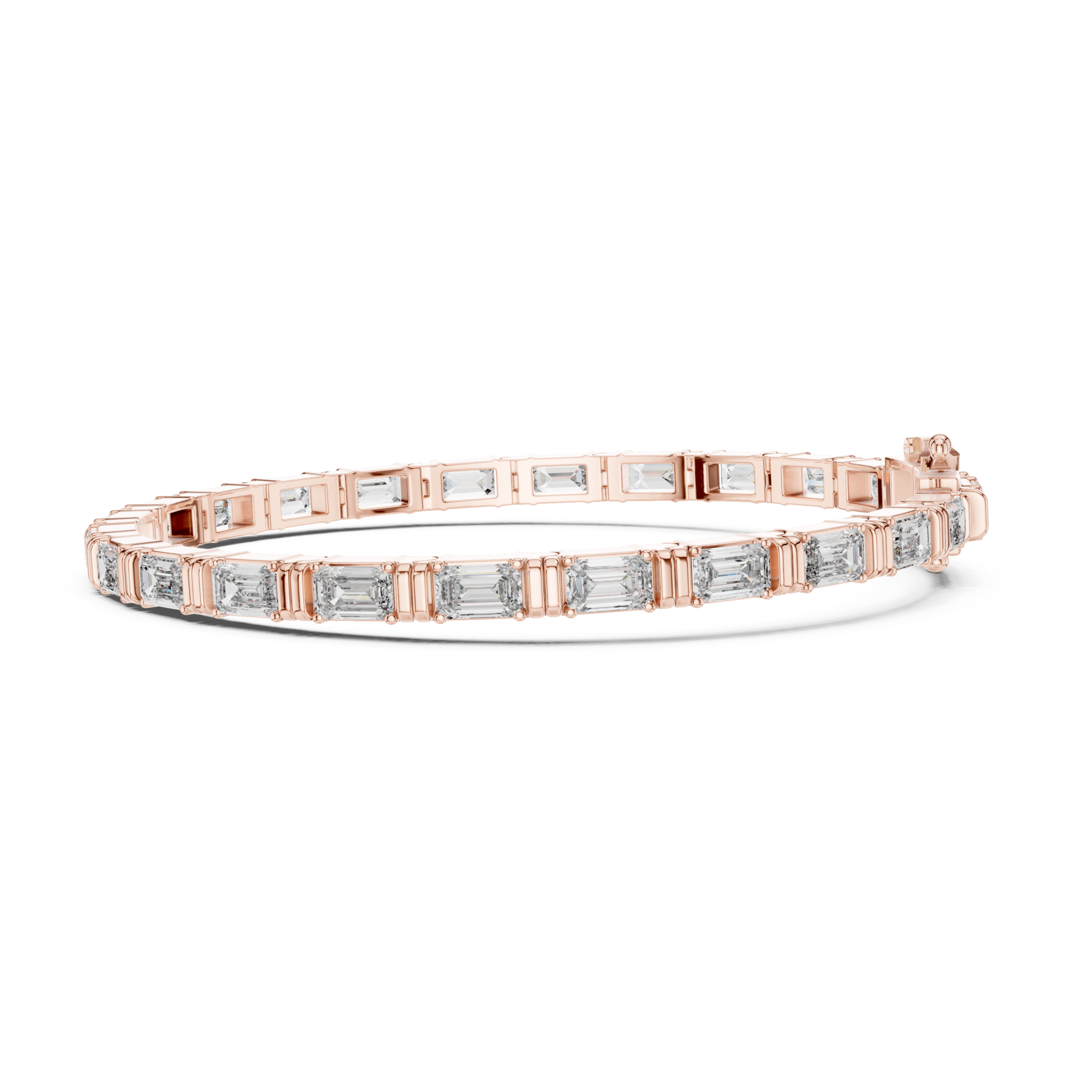 The Gastonia Bracelet - Vertical Emerald Cut Collet Tennis Bracelet