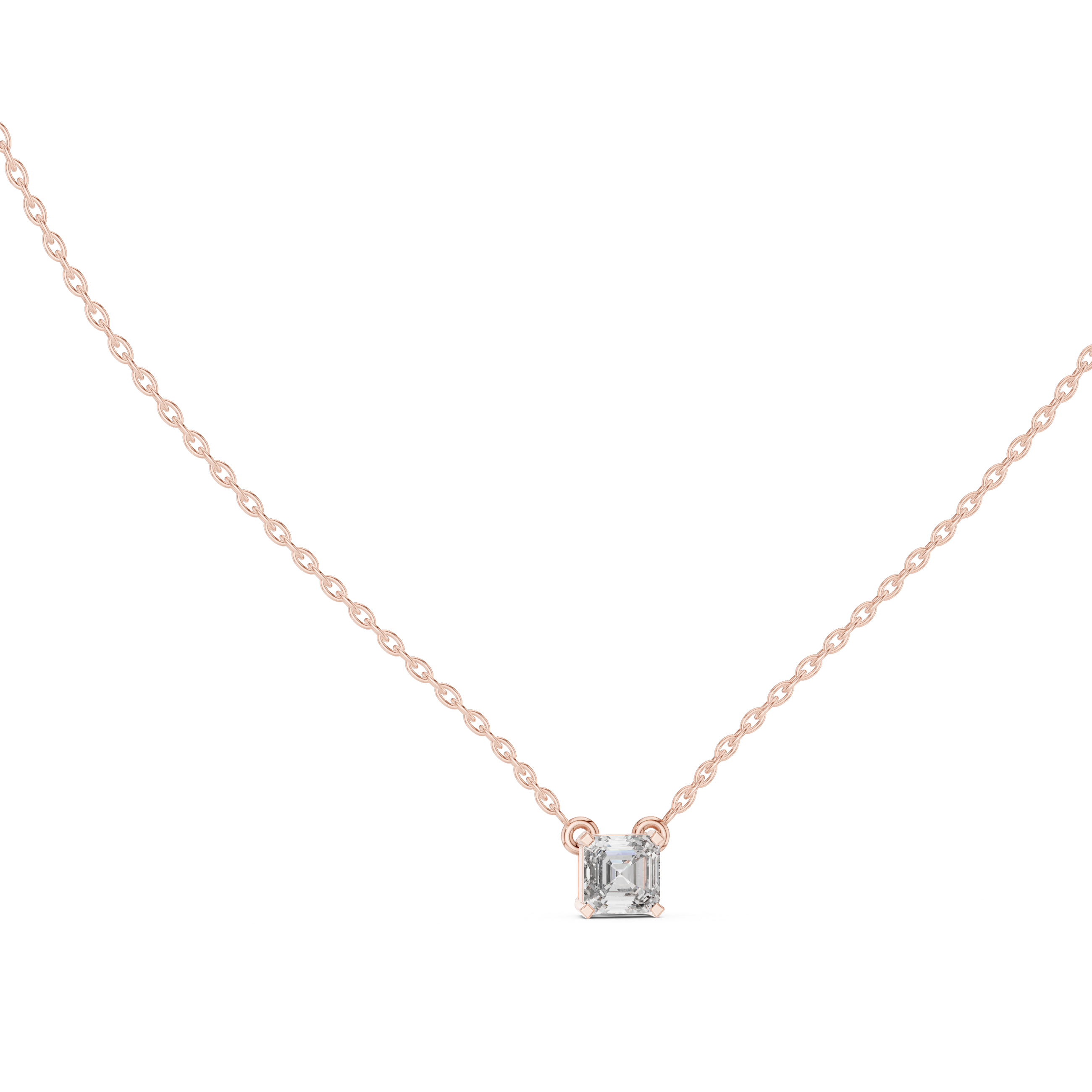 The Benahavís Necklace - Square Emerald Cut Bezel Solitaire