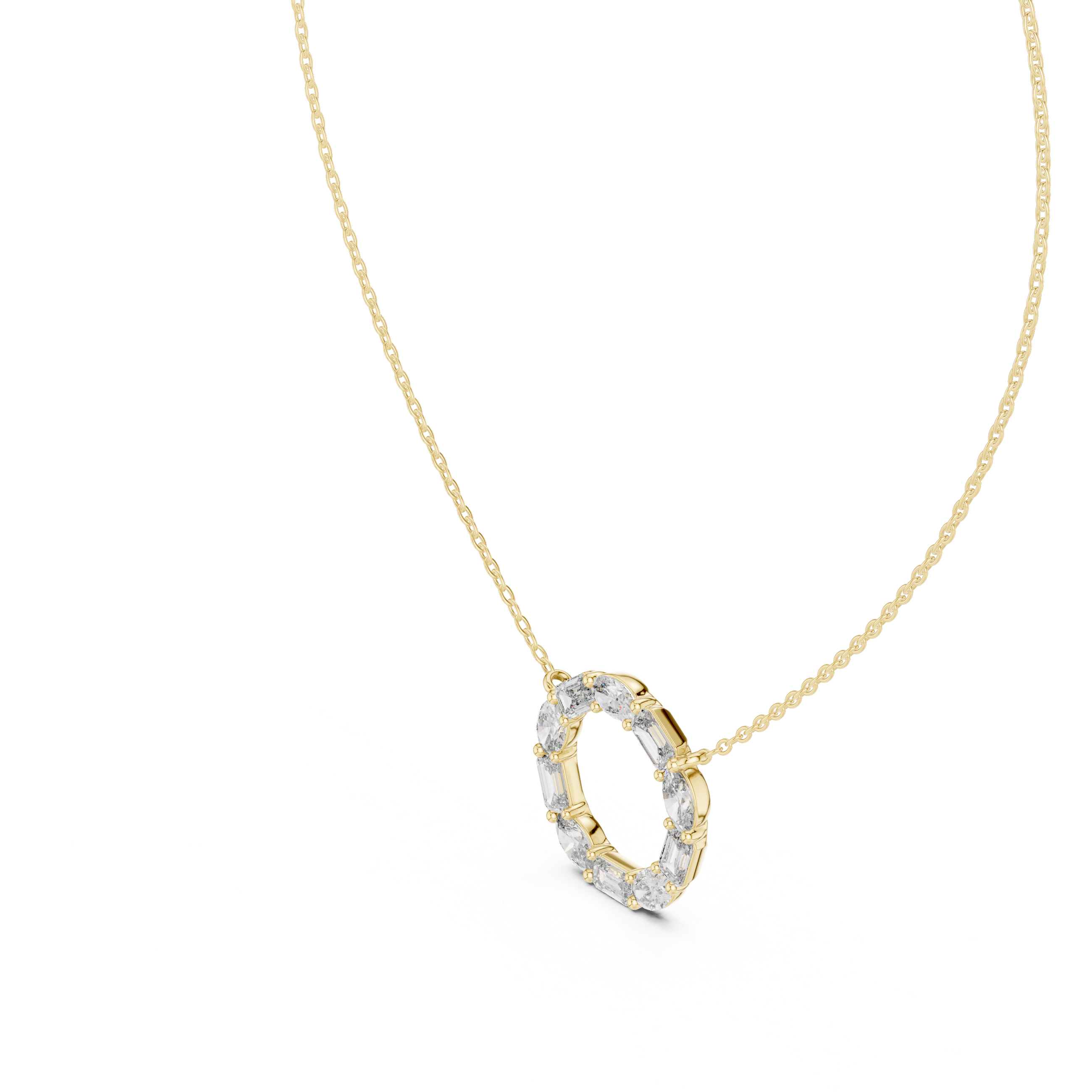 The Zollikon Necklace - Mixed Cut Diamond Wreath Pendant