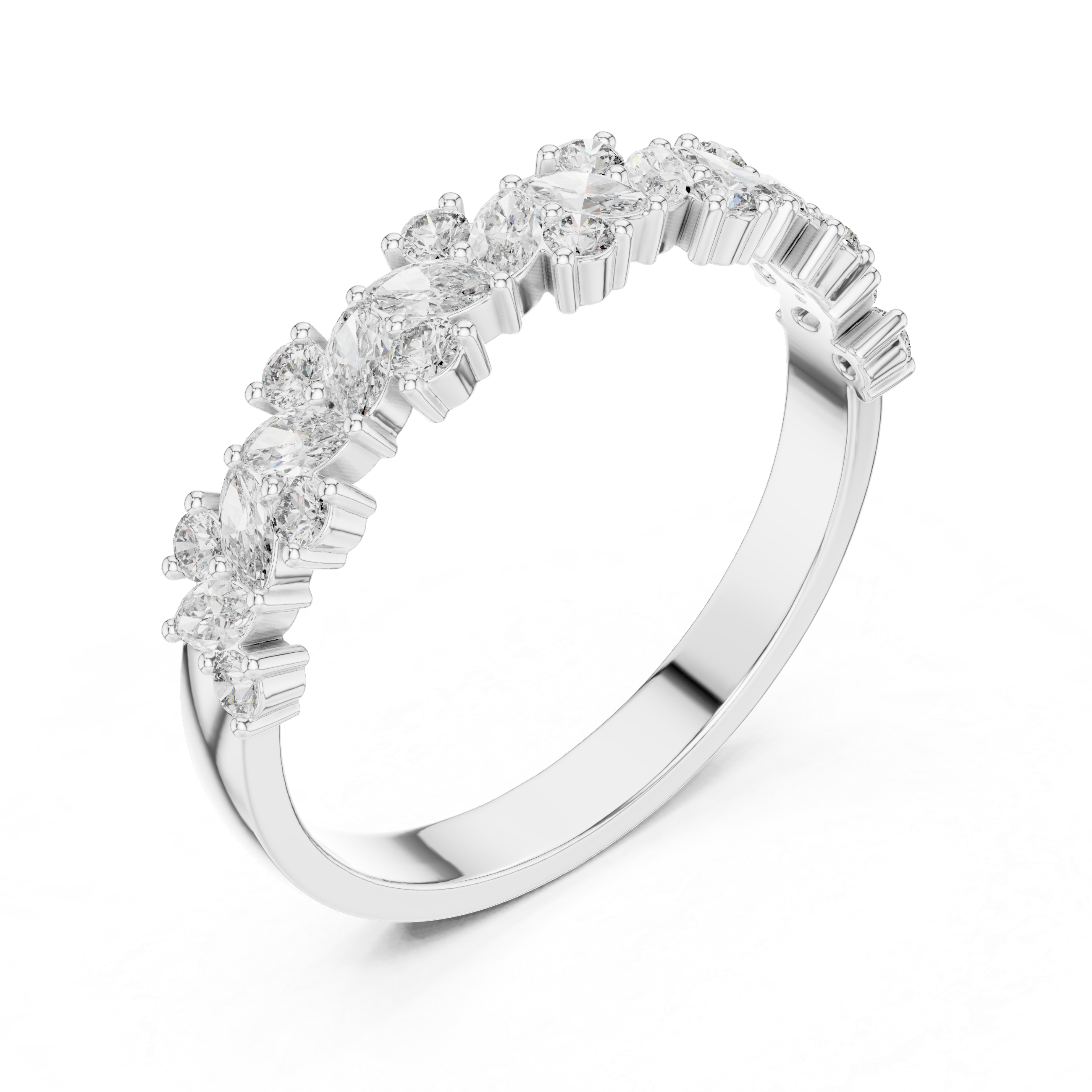 The Stavanger Ring - Marquise & Round Diamond Vine Band