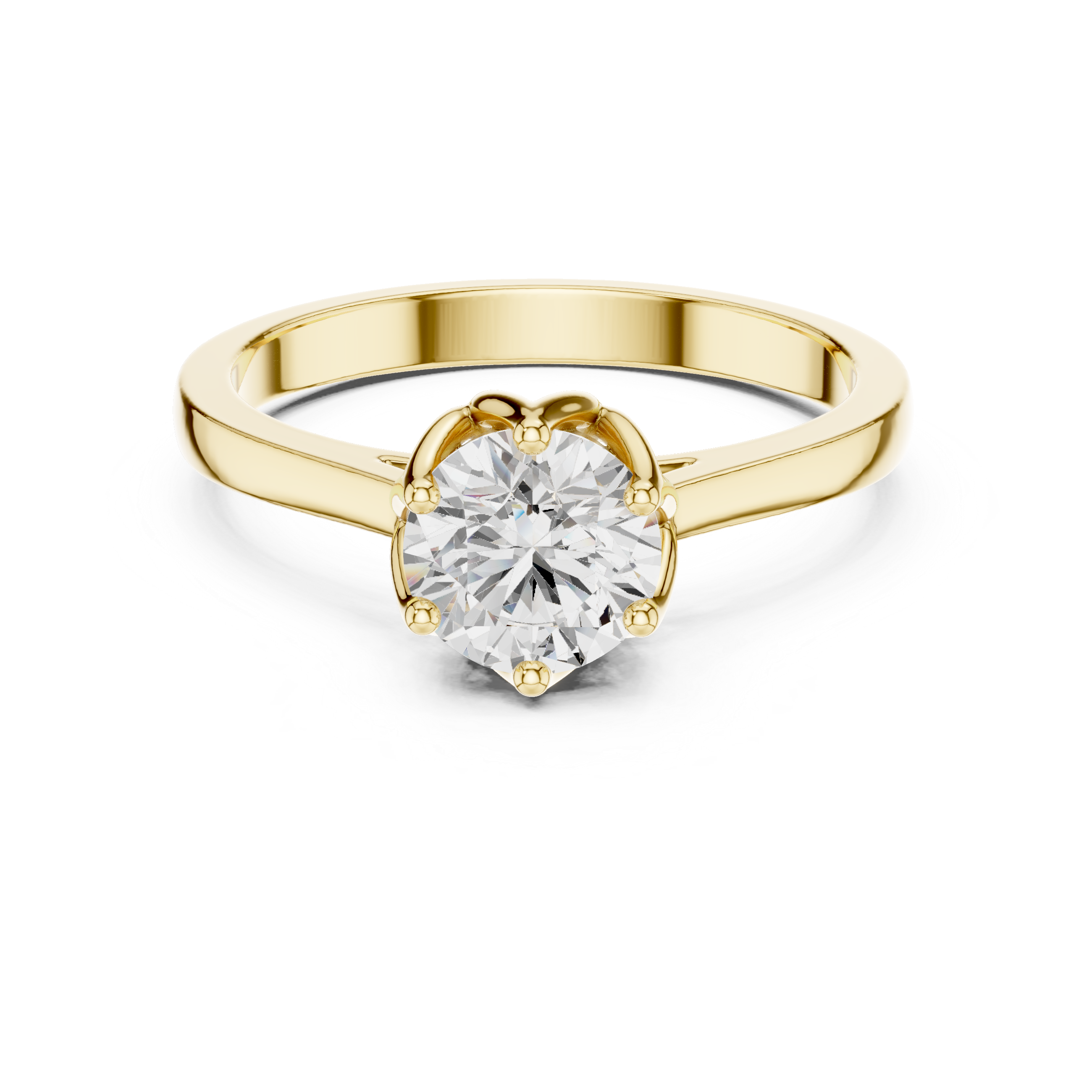 The Grenoble Ring - Round Cut Six-Prong Alpine Tulip Solitaire