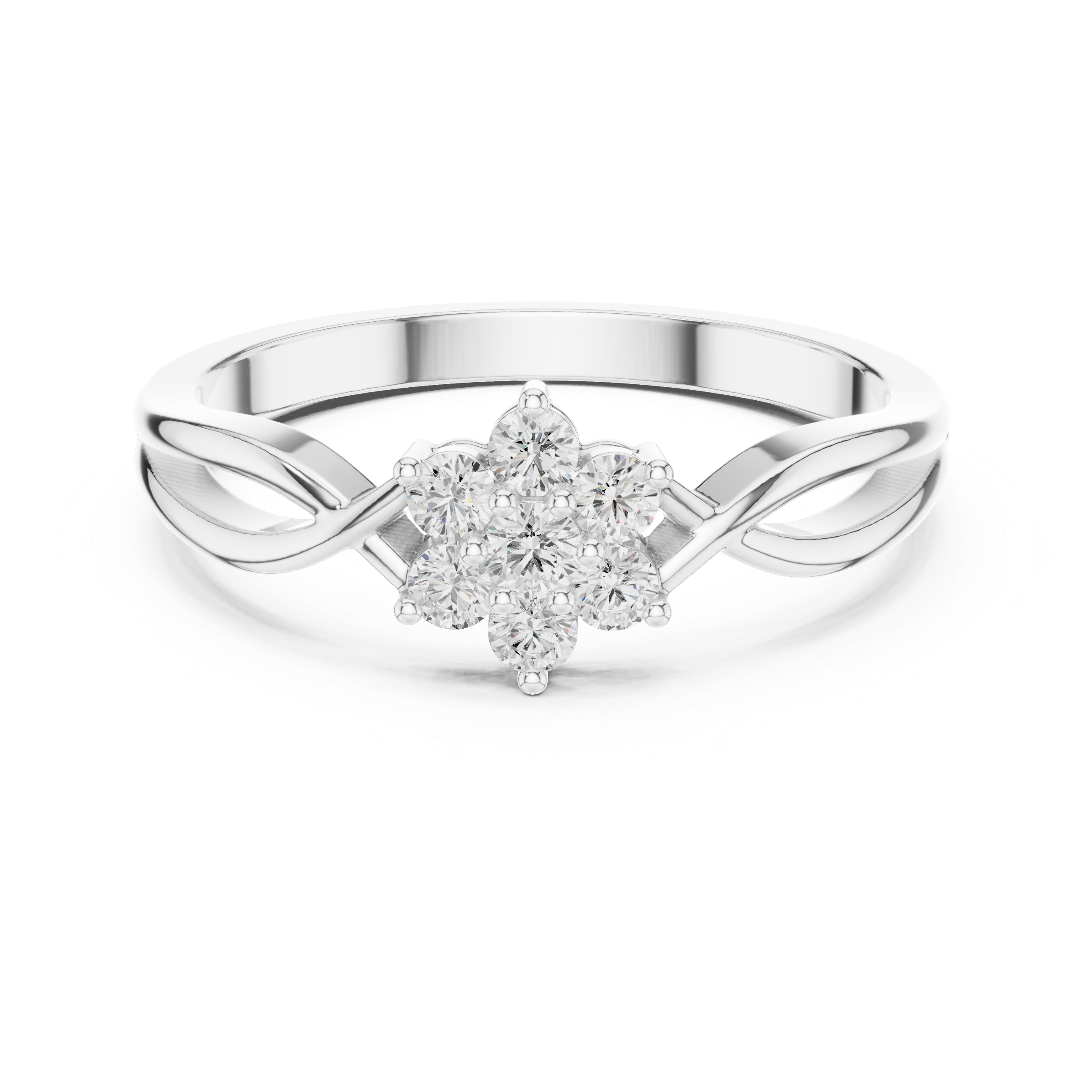 The Mulhouse Ring - Round Diamond Floral Cluster Twist Ring